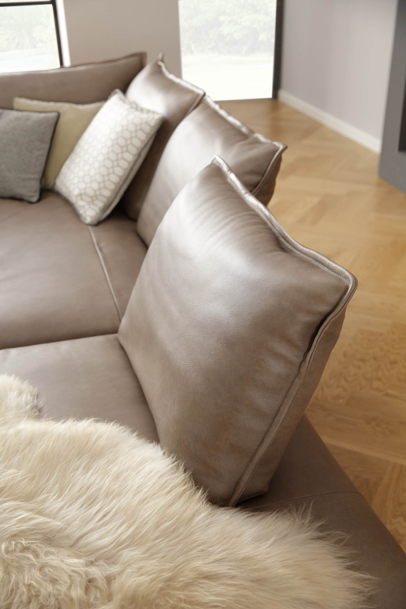 W.Schillig Sitztiefenverstellung Ledersofa