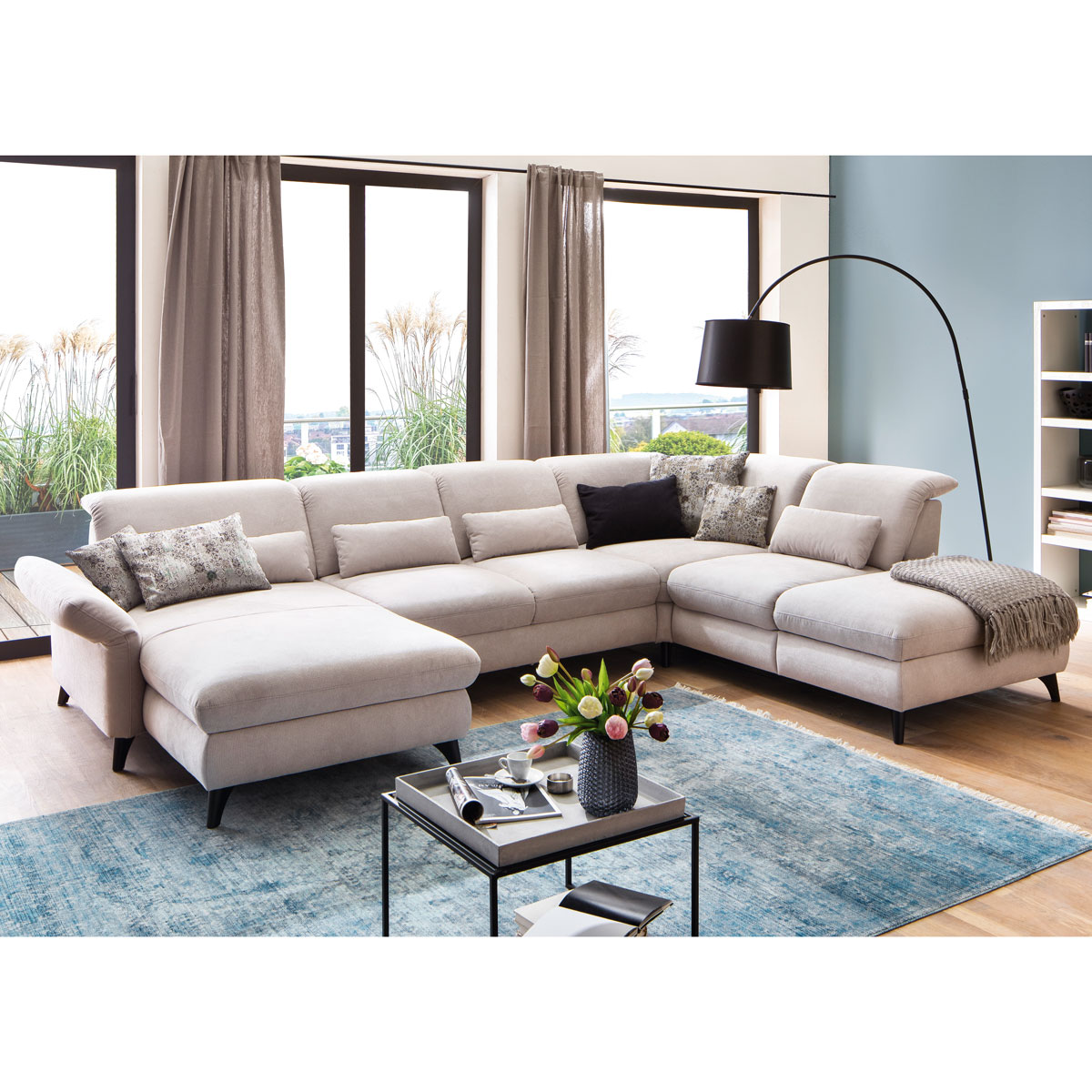 Polsterecke in Stoff beige