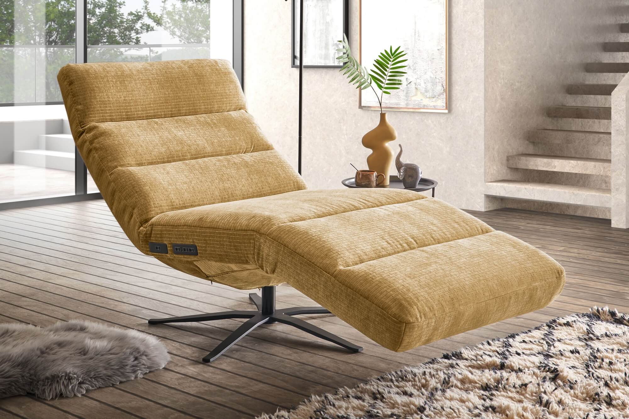 Relaxliege Cord gelb