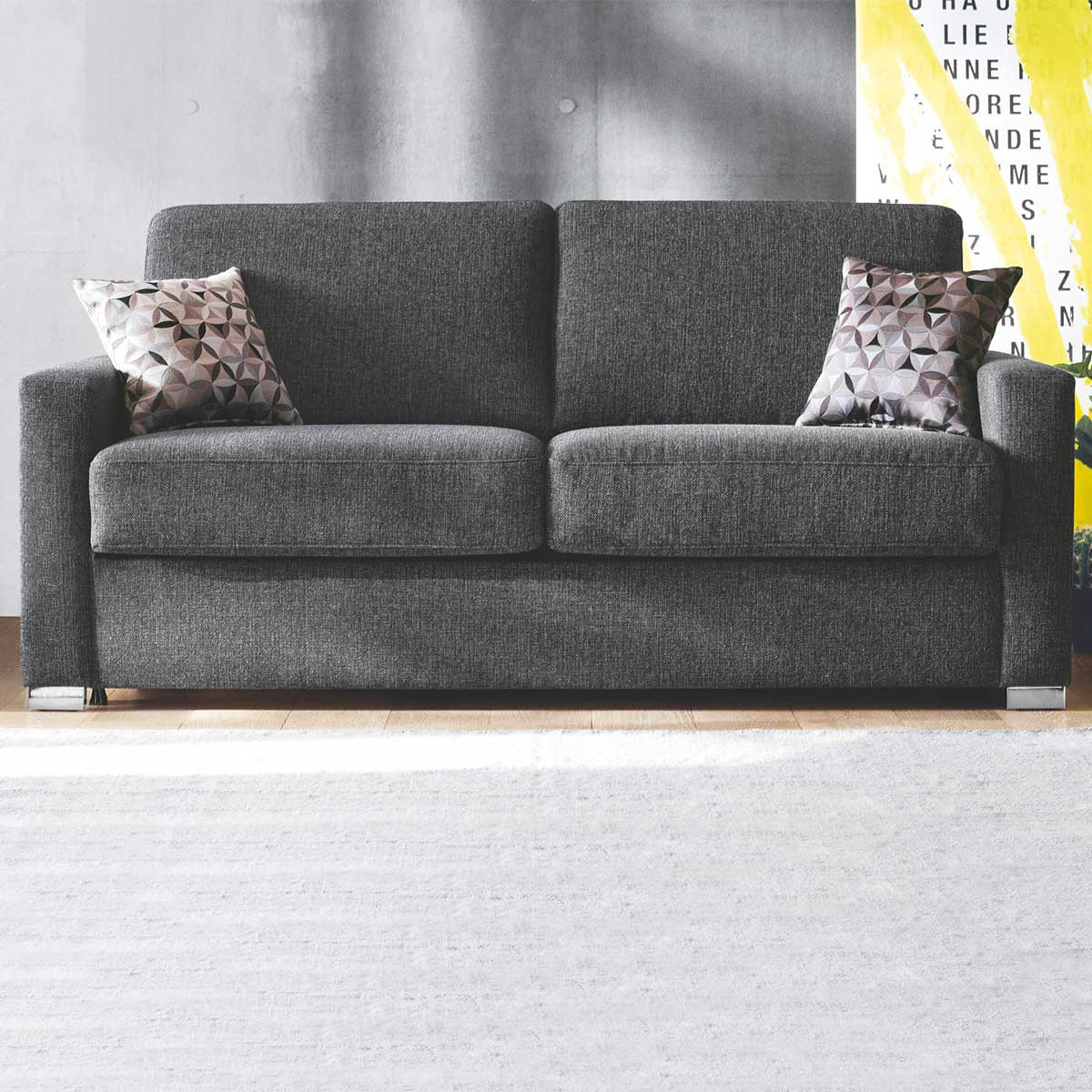 Schlafsofa in Stoff anthrazit