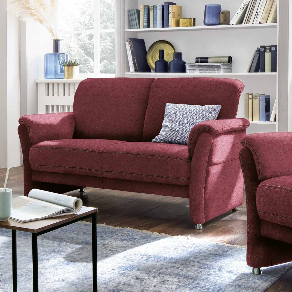 Sofa Andorra 2-Sitzer in Stoff bordeaux