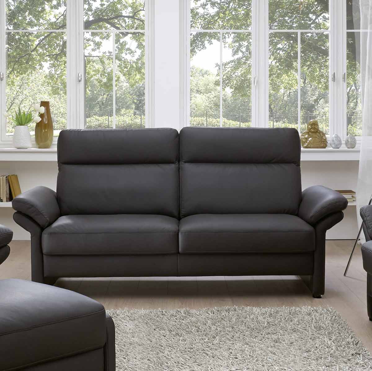 Sofa 2-Sitzer in Leder anthrazit