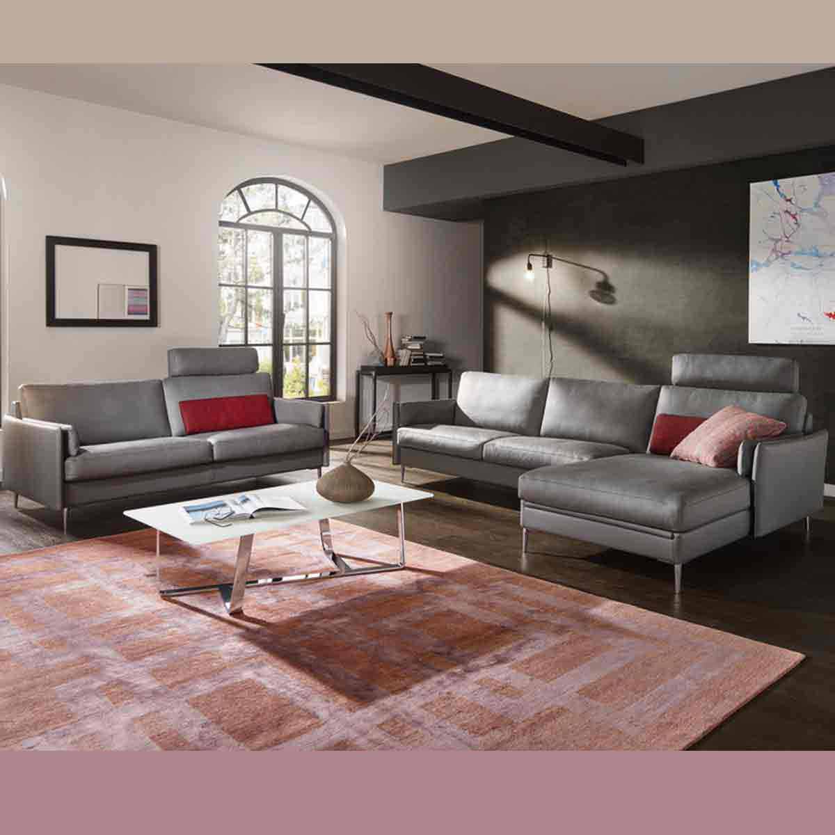 Ledersofa CL 820  mit Kopfstütze
