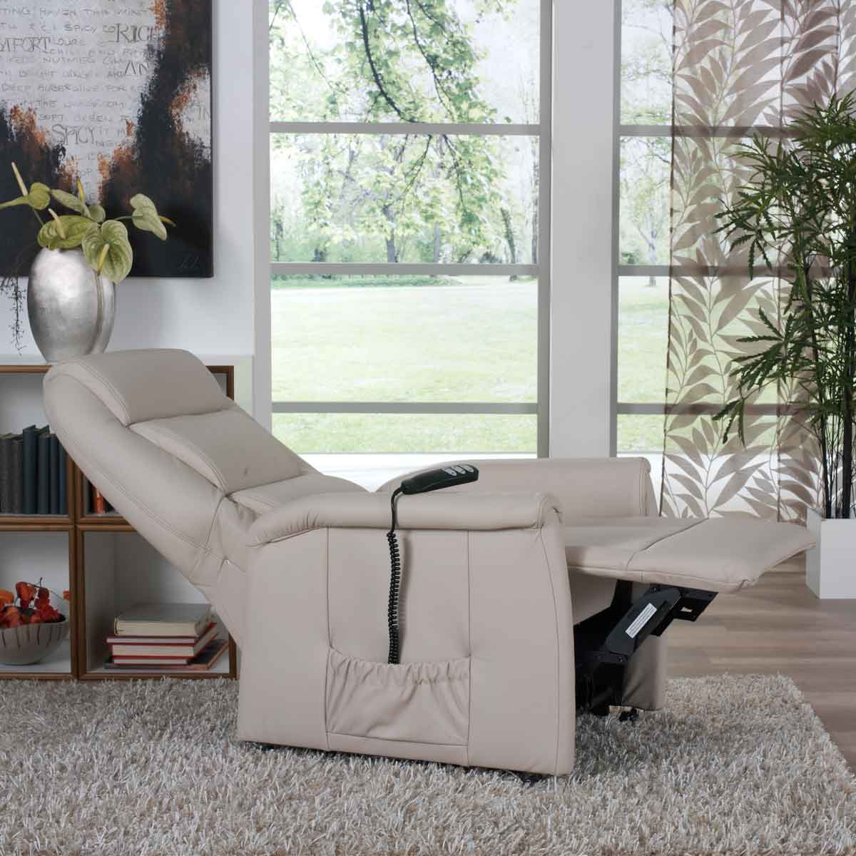 Sessel Leder beige groß