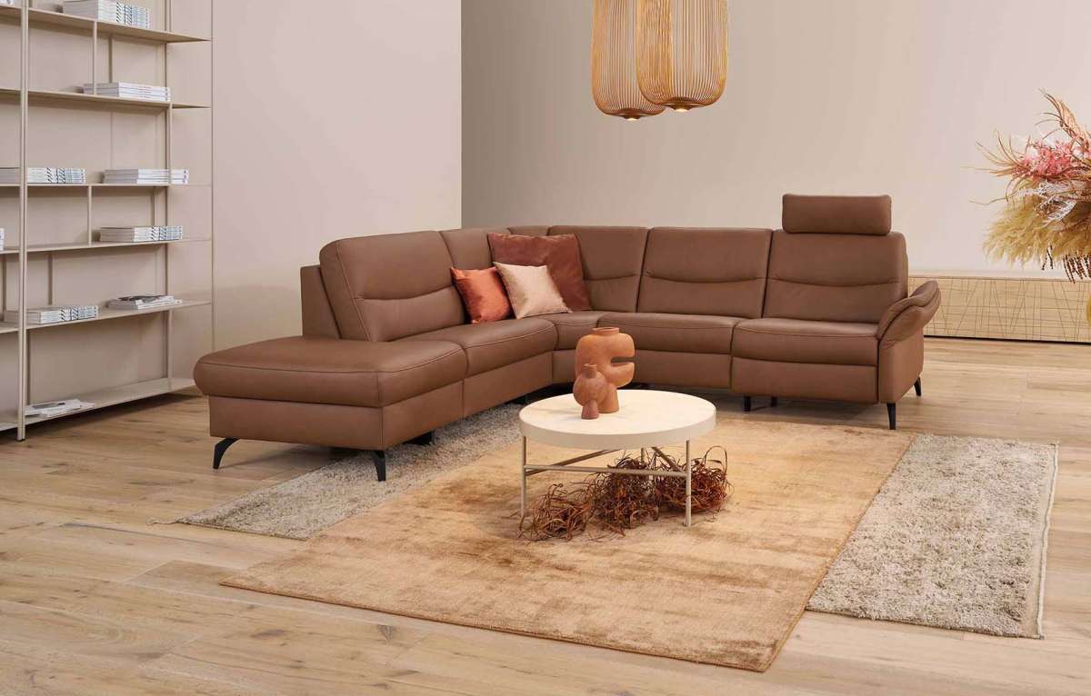 Himolla Polsterecke in Leder braun