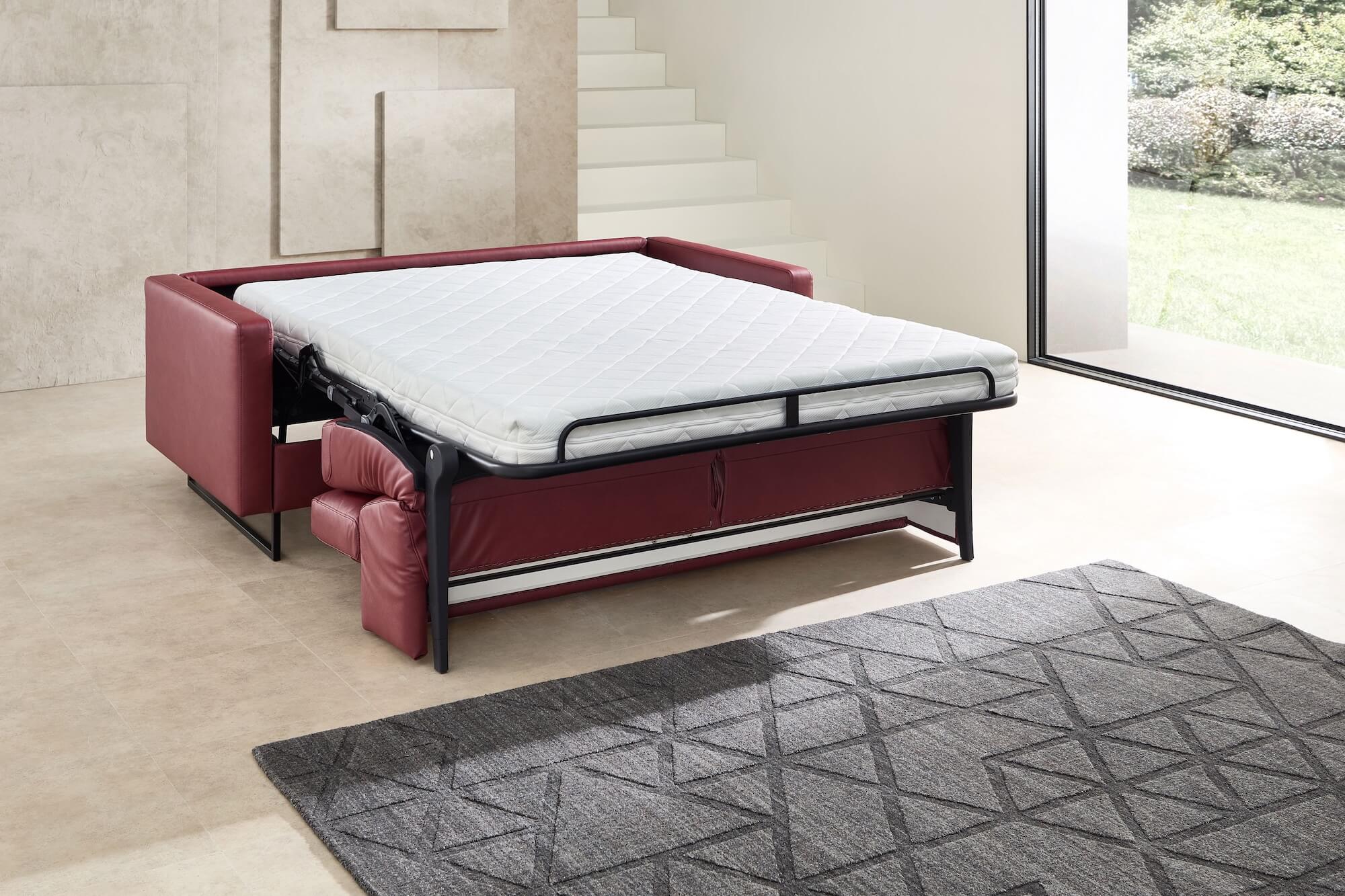 Schlafsofa mit Matratze rot