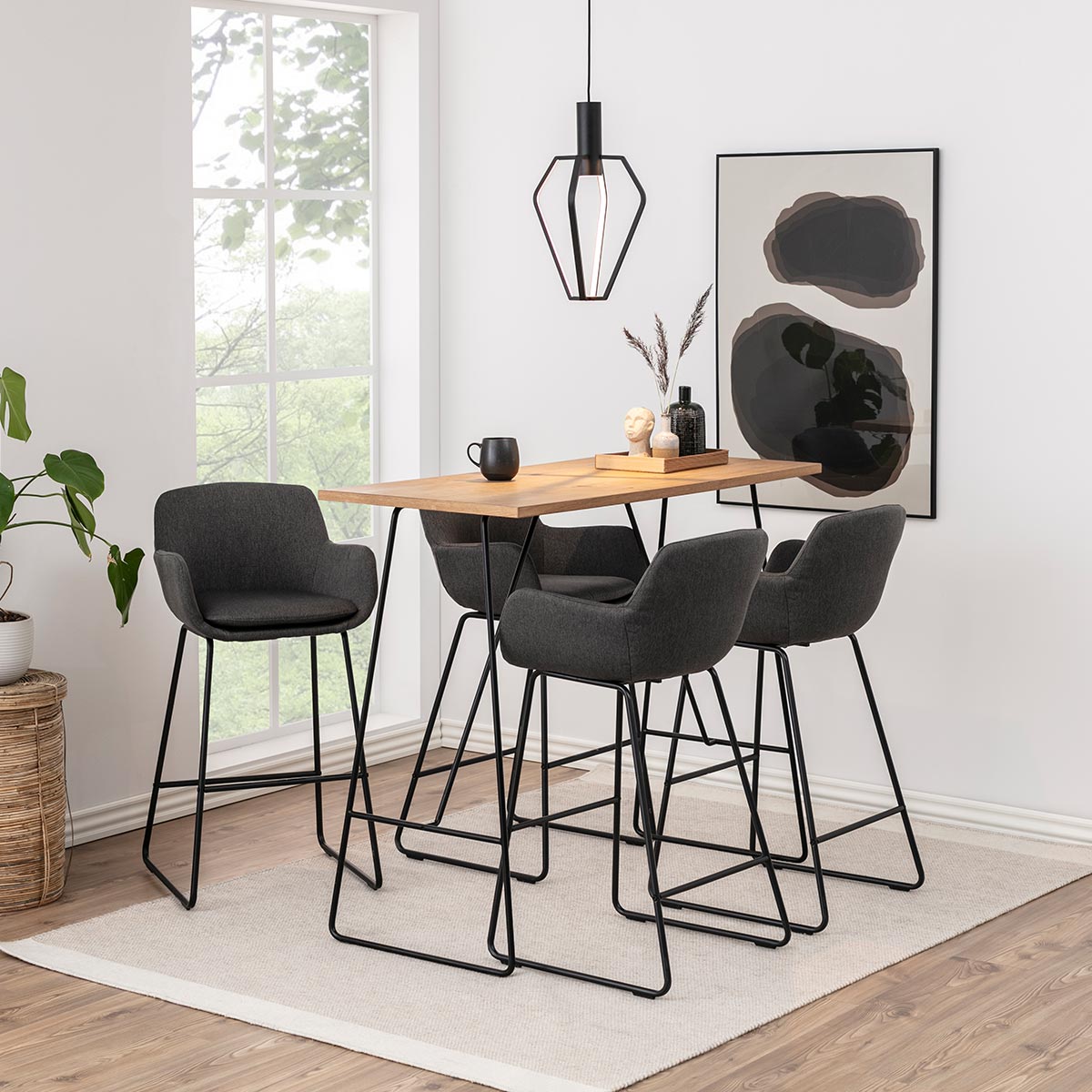 Barhocker in Stoff dunkelgrau