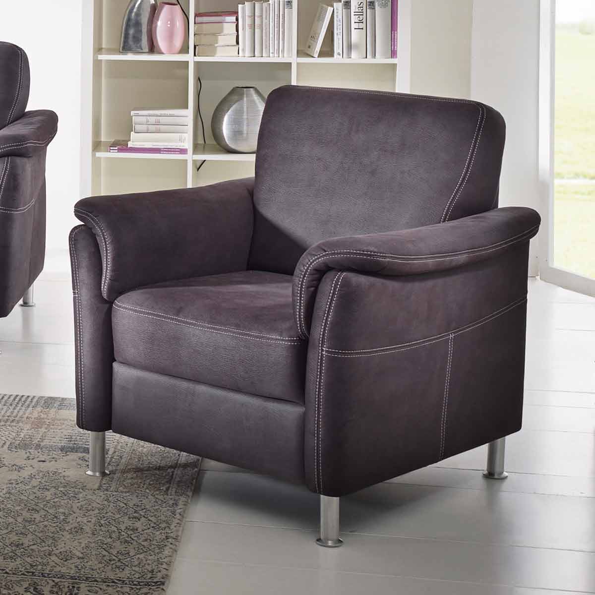 Sessel in Stoff braun