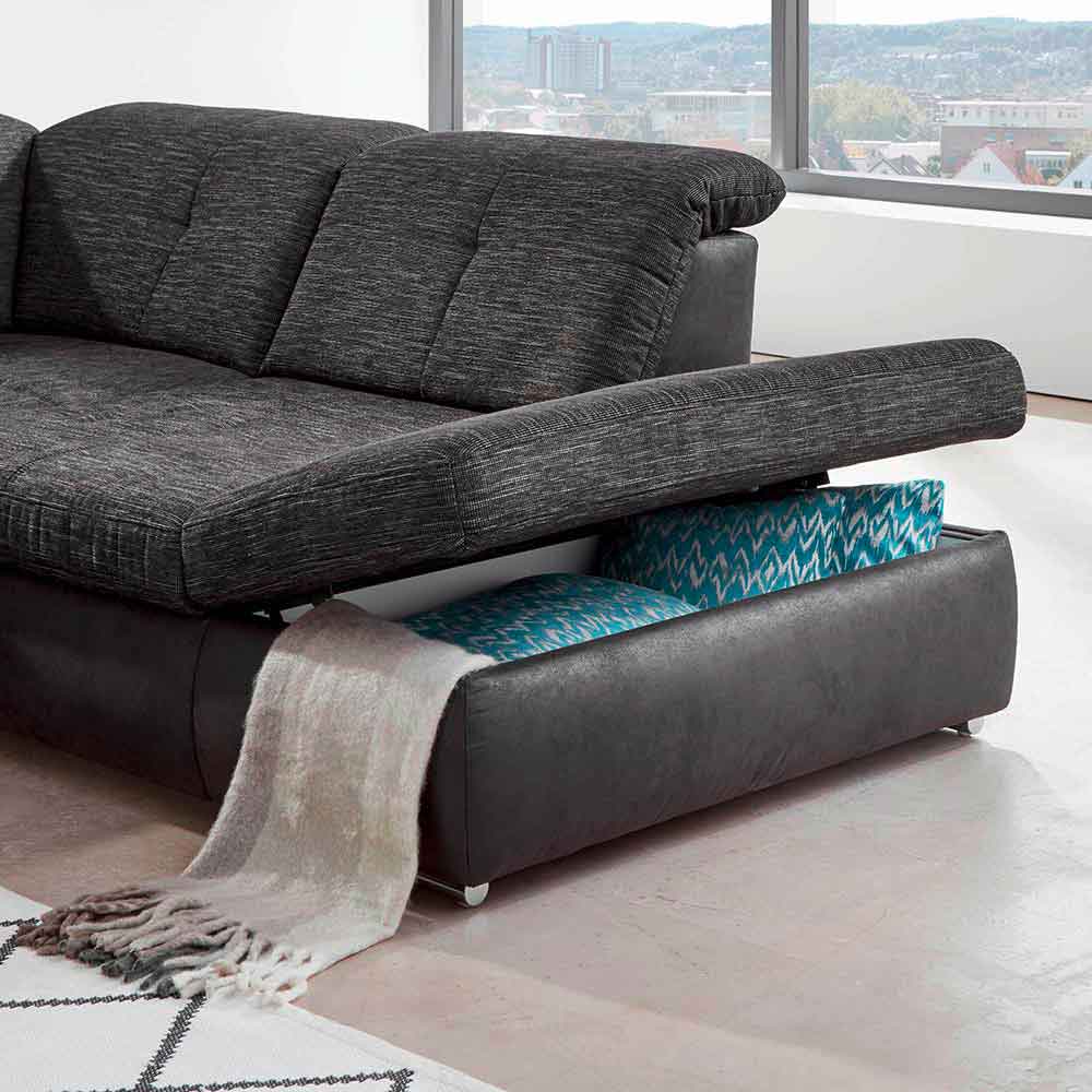 Polsterecke Push in Stoff grau