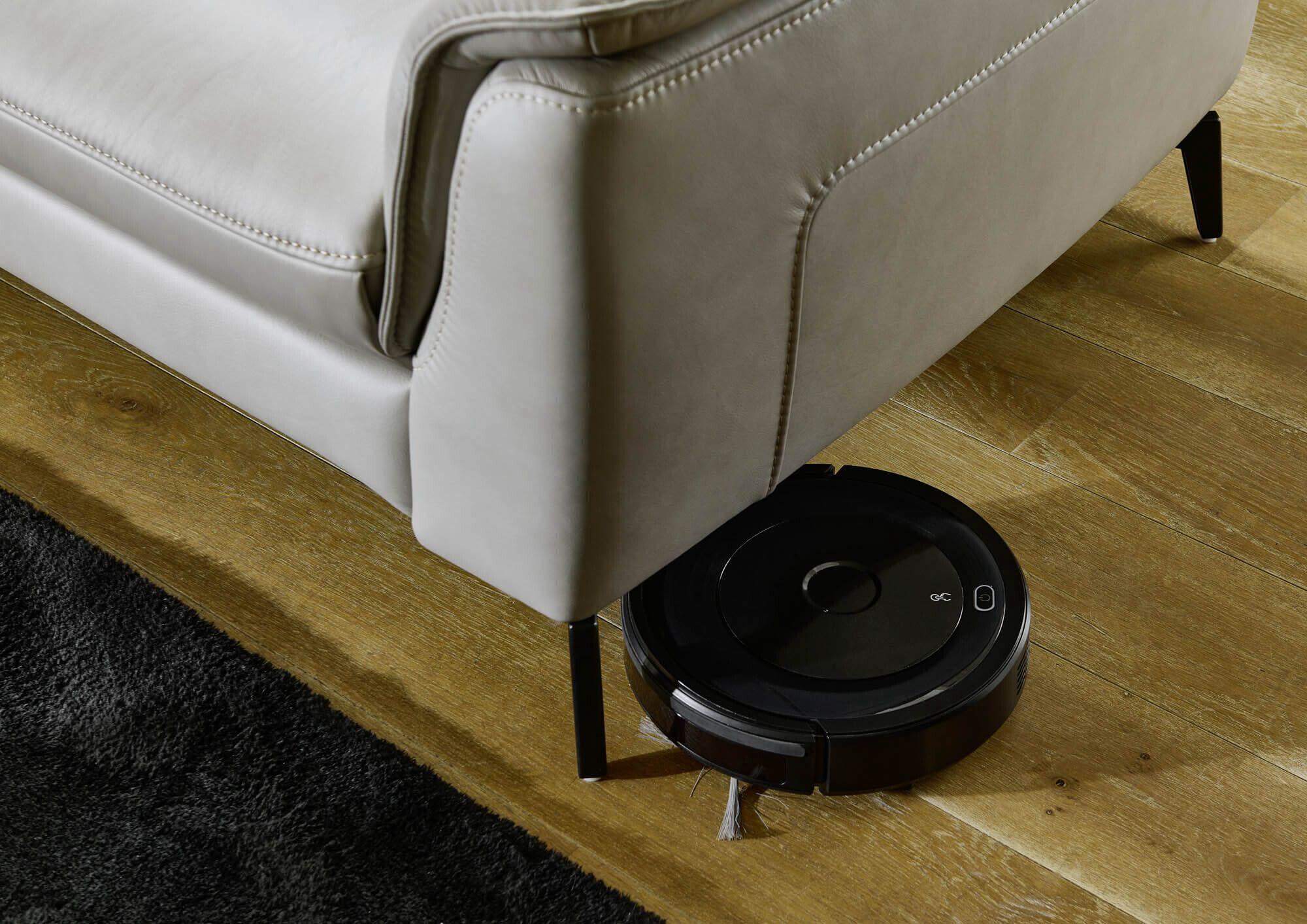 Ledersofa Colin Seidengrau