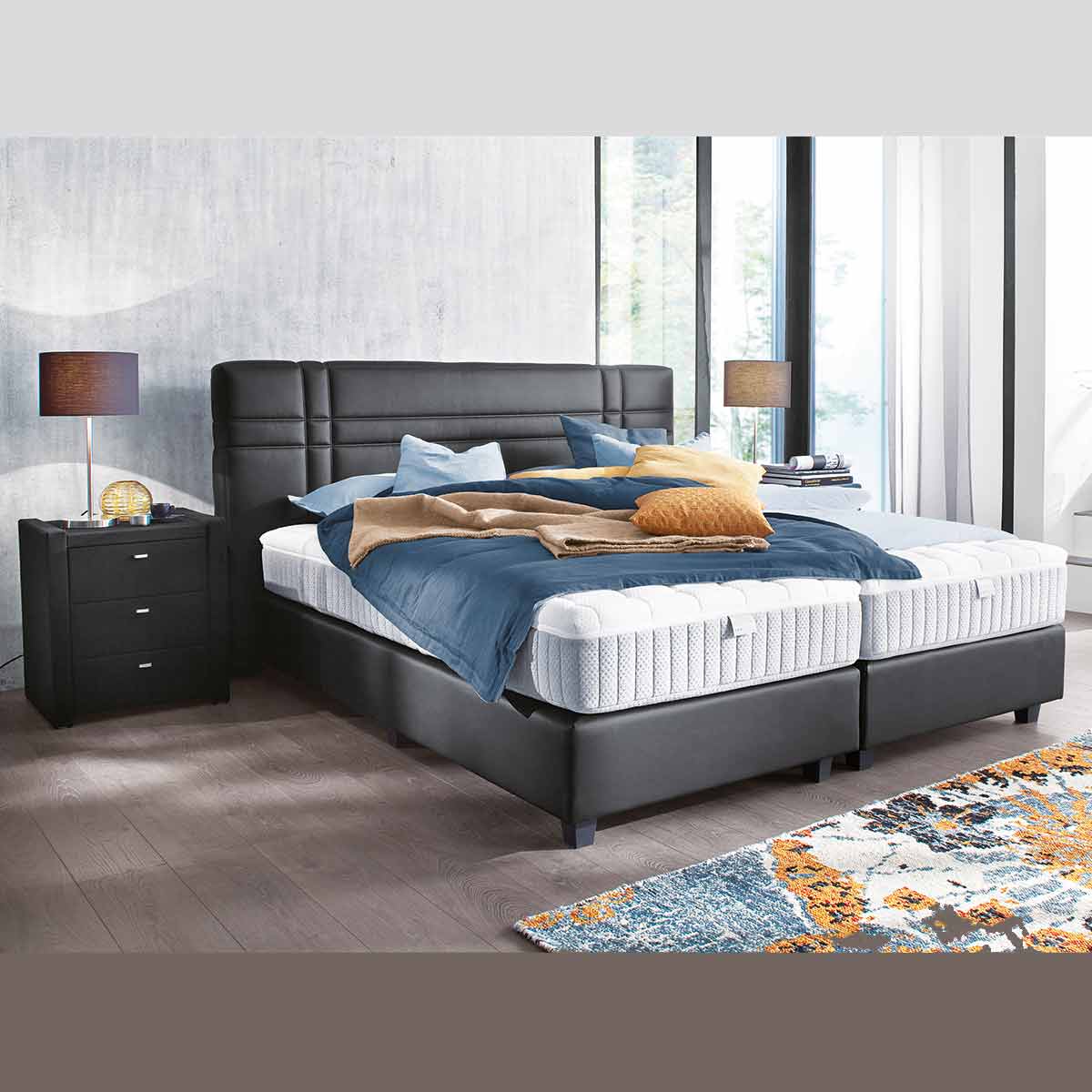 Boxspringbett 180xm200 cm inkl. Bodenbeleuchtung