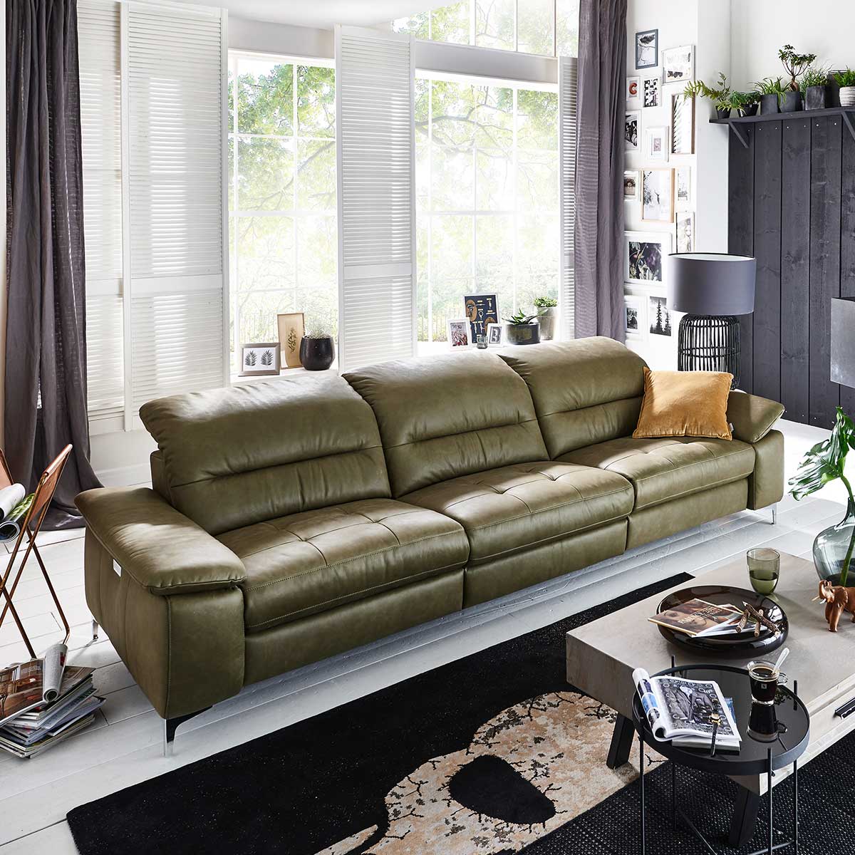 Sofa Leder grün