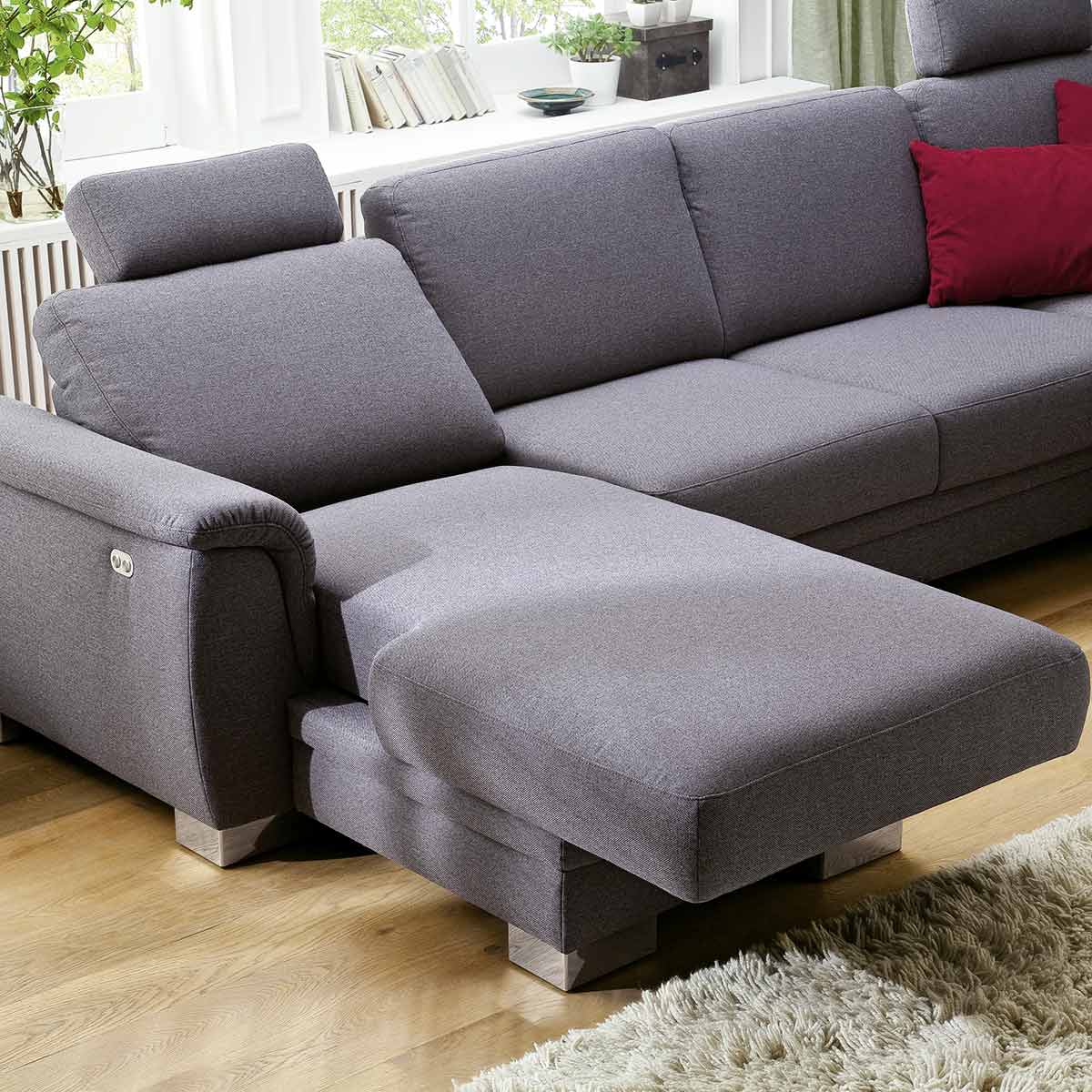Polsterecke in Stoff dark grey inkl. Kopfstütze