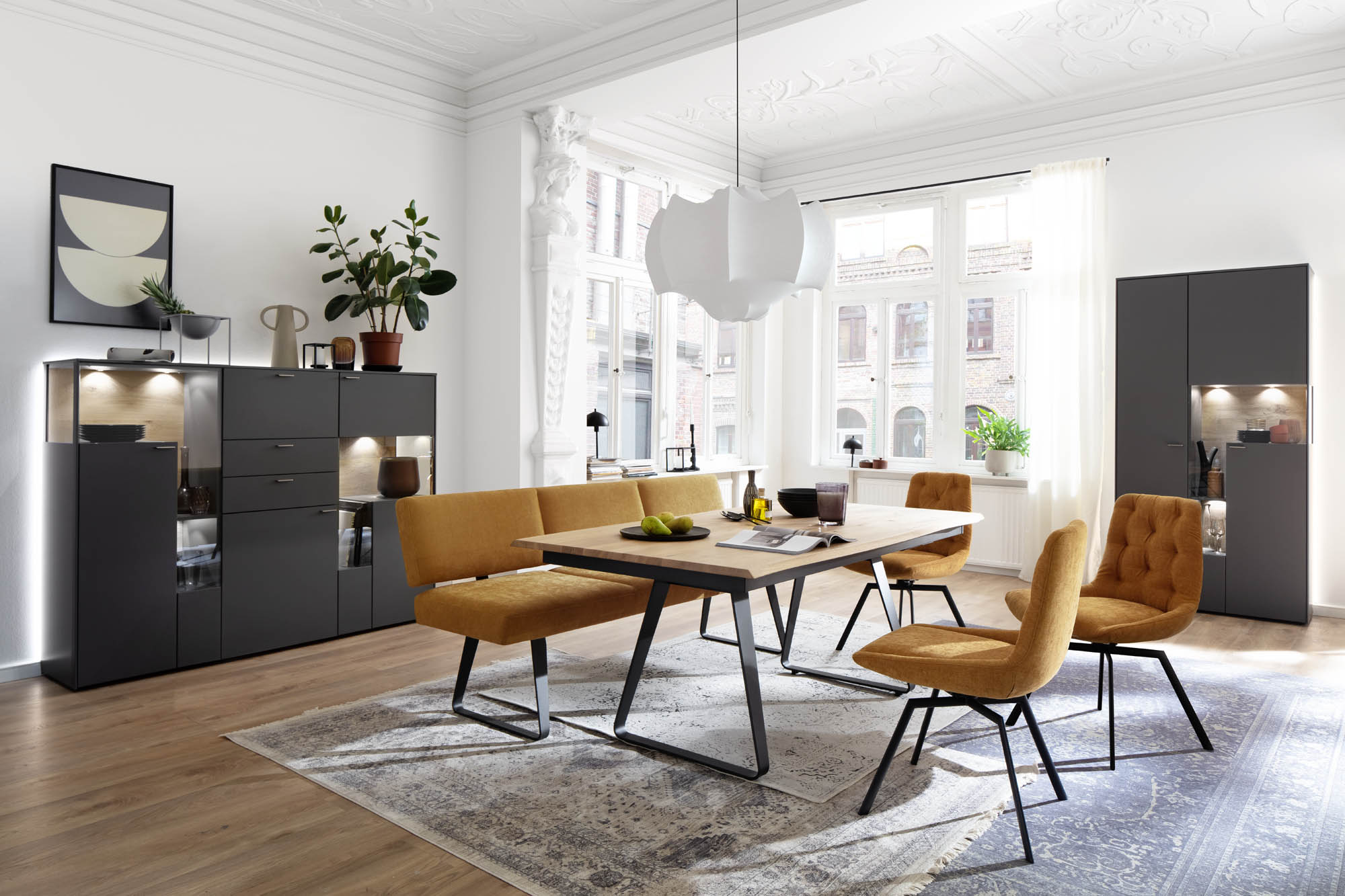 Venjakob Wohnprogramm Sentino 3000 mit Sitzbank und Polsterstühlen