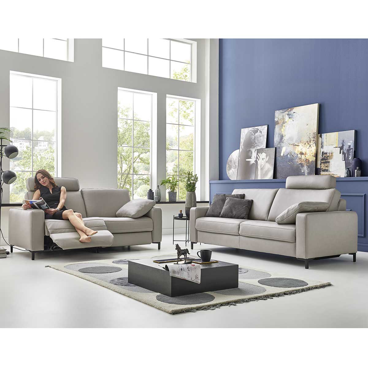 Sofa Style - 2,5-Sitzer in Leder beige