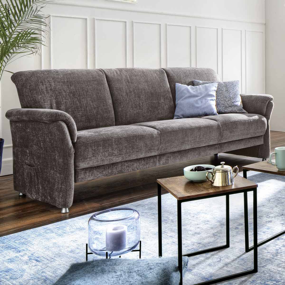 Sofa Andorra - 3-Sitzer in Stoff light brown