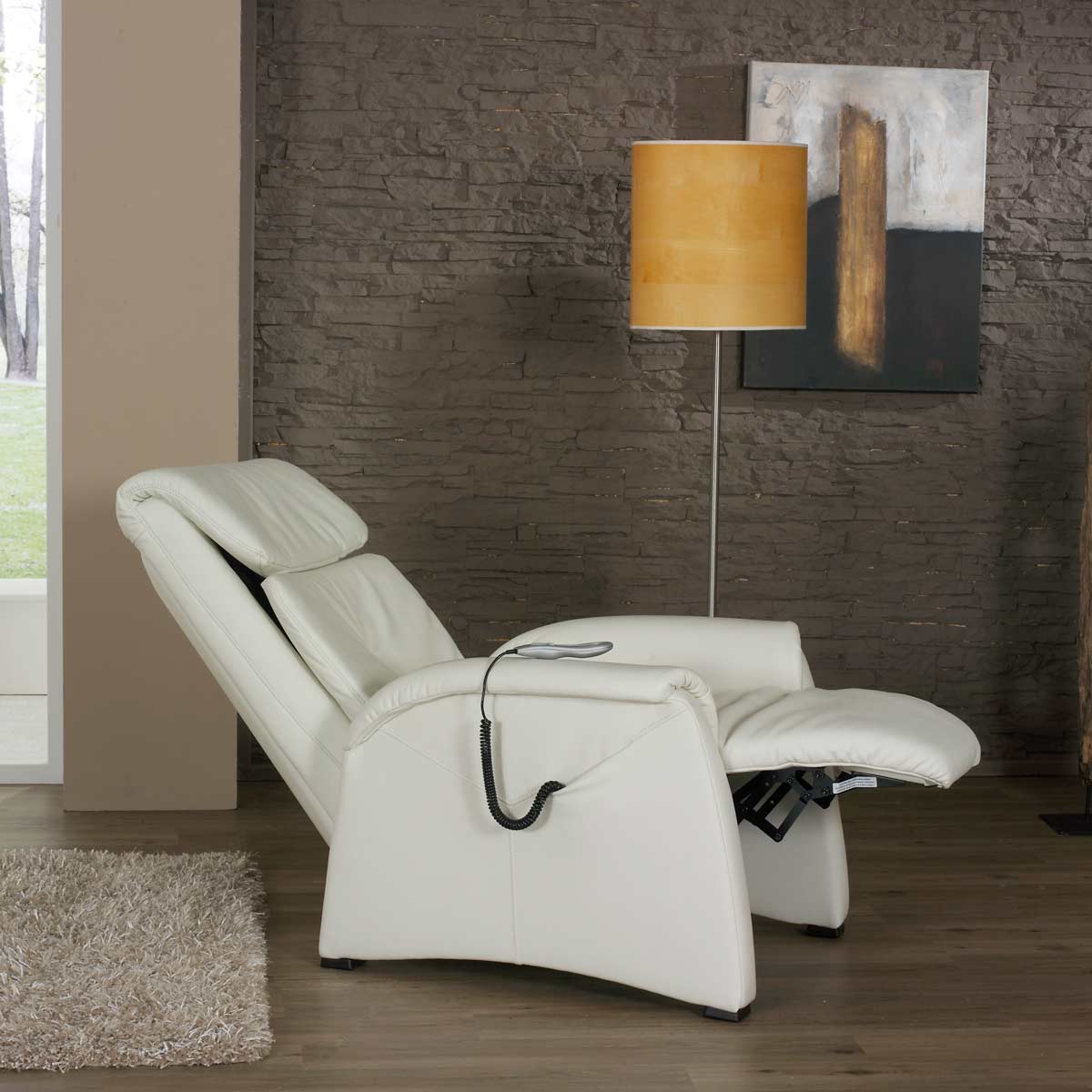 Sessel  Leder weiß