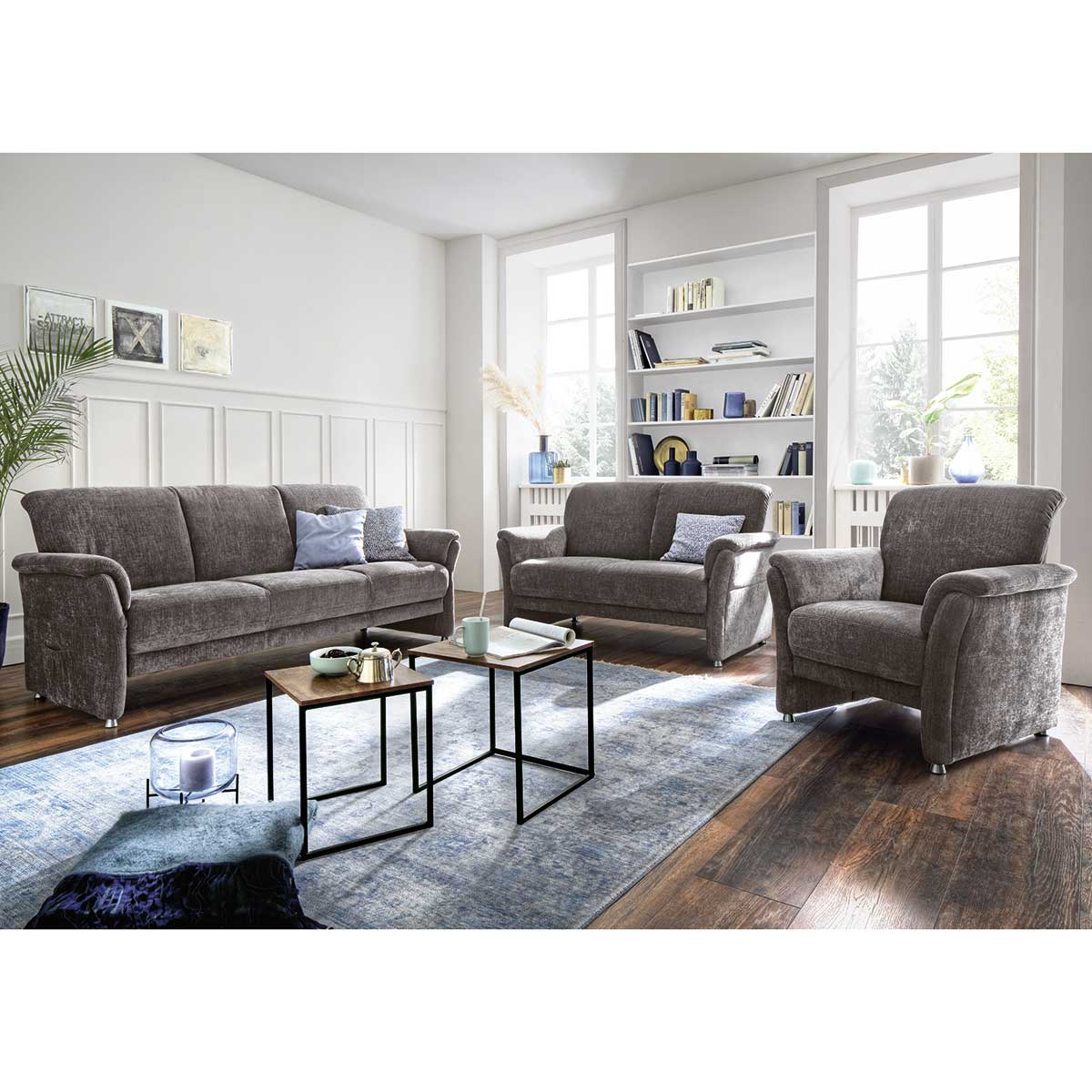 Sofa Andorra - 3-Sitzer in Stoff light brown