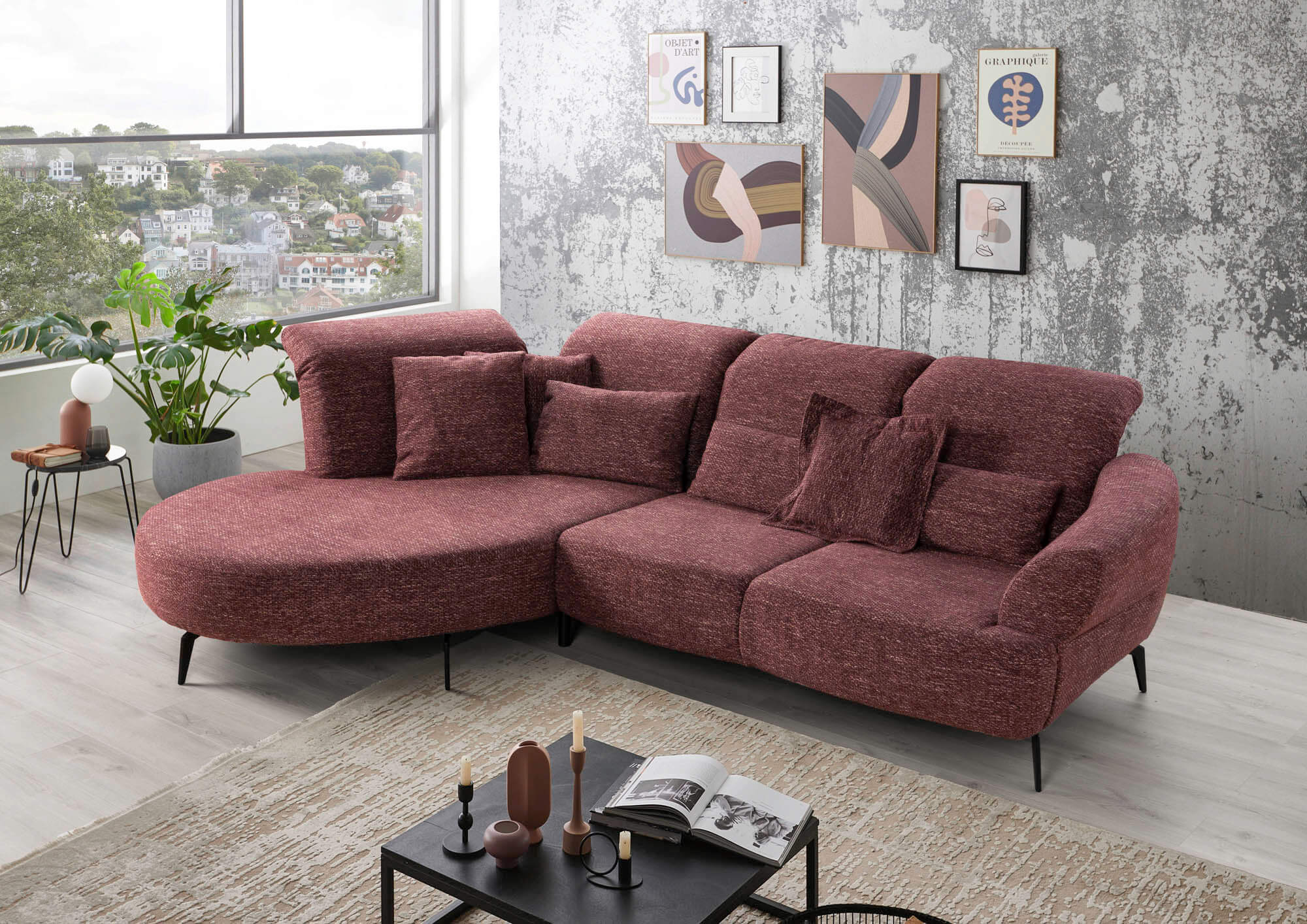 Wohnlandschaft Delfino Stoff Lila