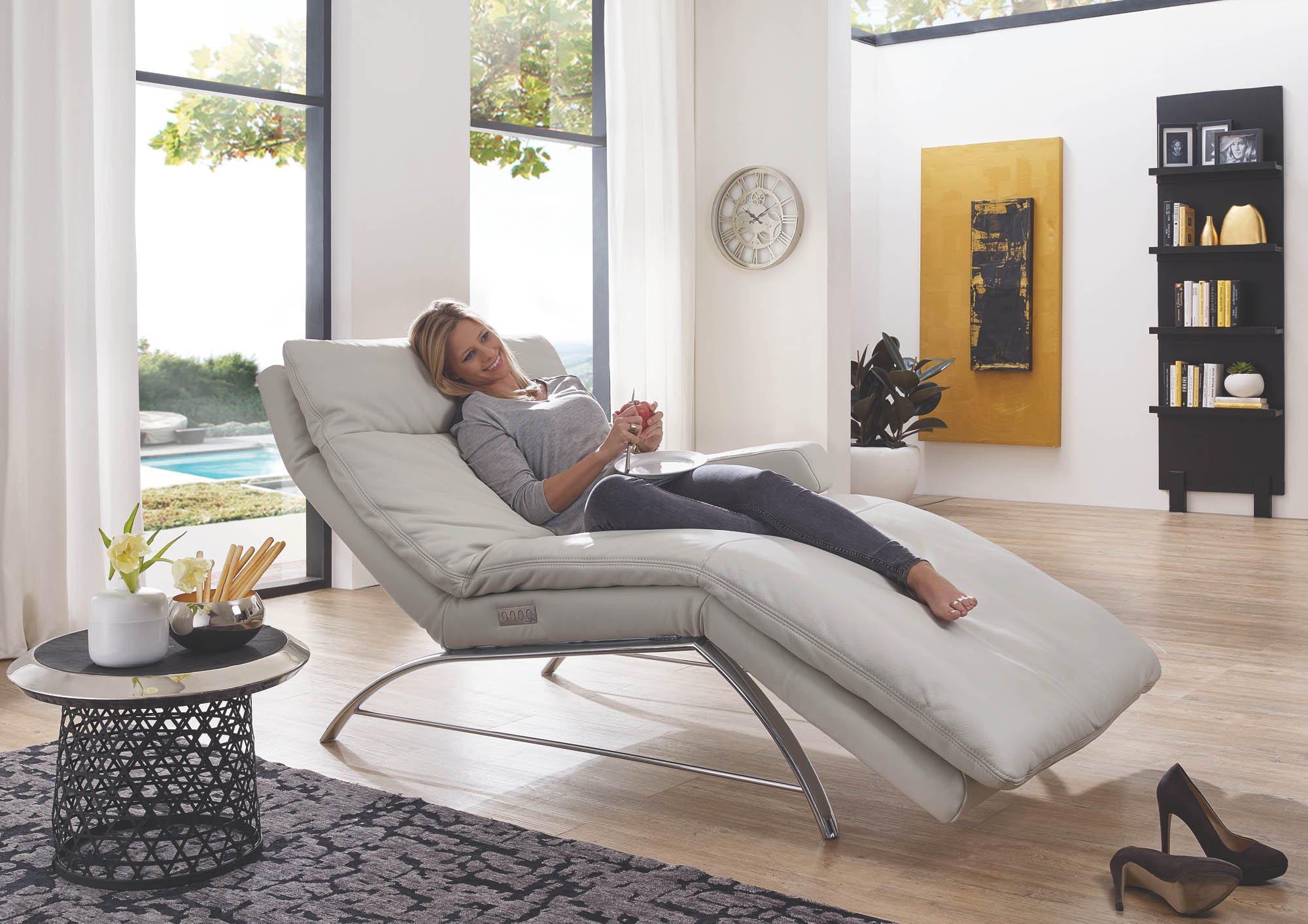 W.Schillig Relaxliege weiß