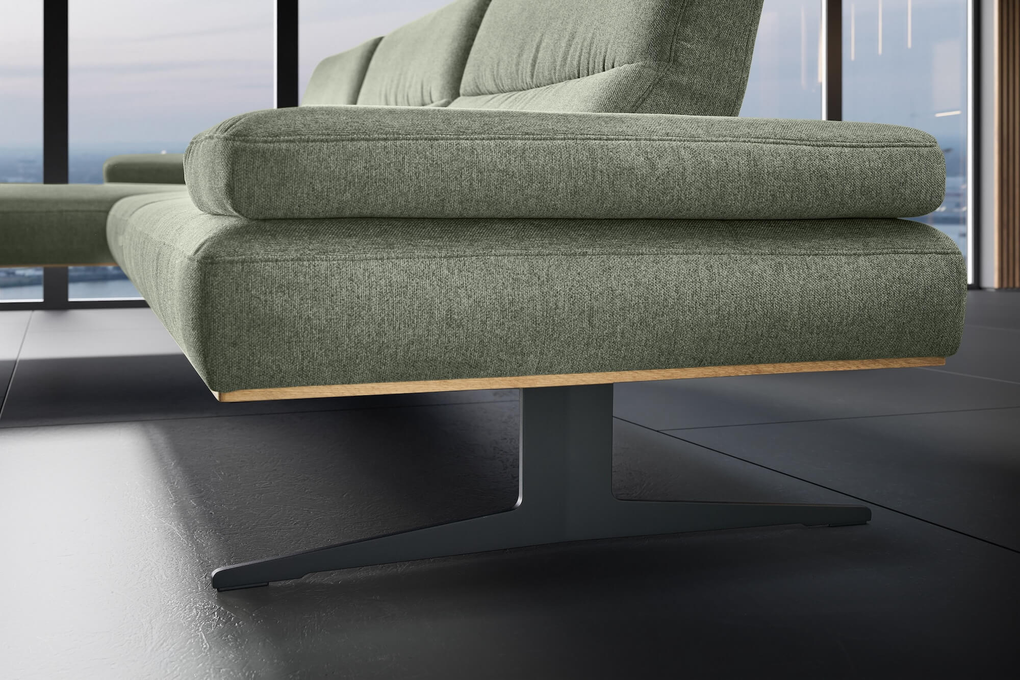 Ecksofa Taivo Stoff Olivgrün