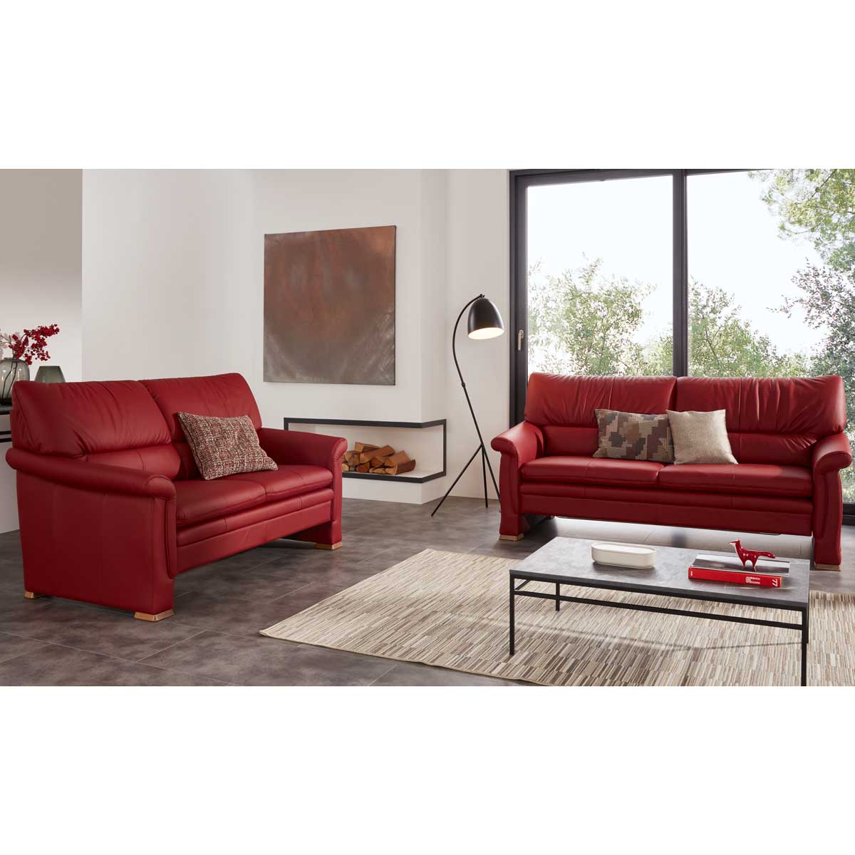 Himolla 2253 - 2,5-Sitzer in Leder rot