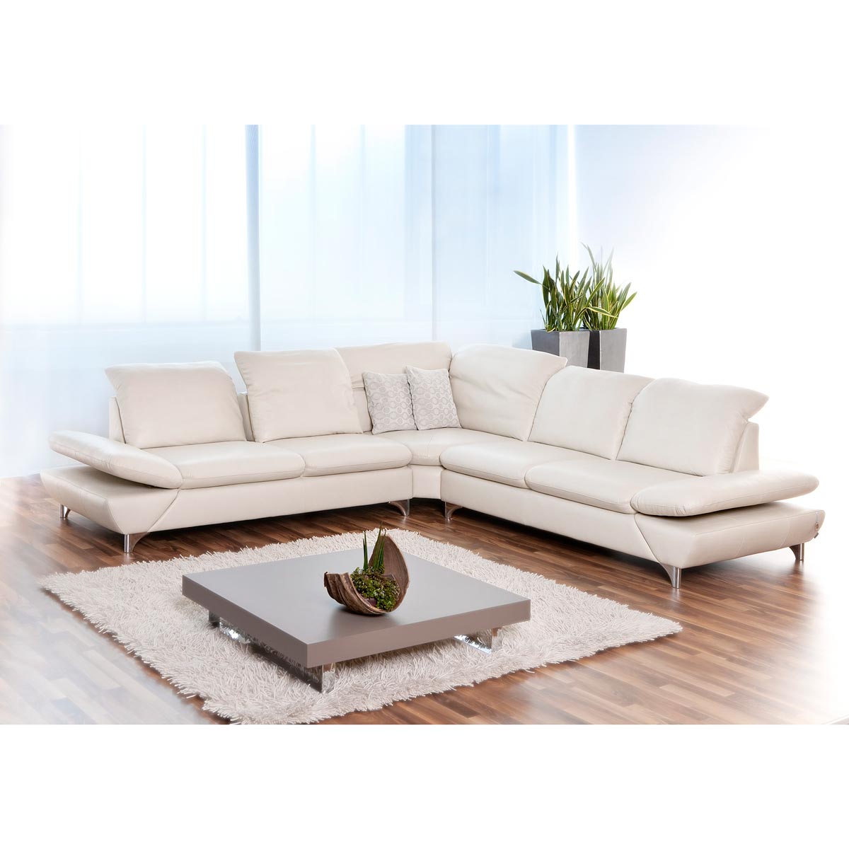 Polsterecke  in Leder creme