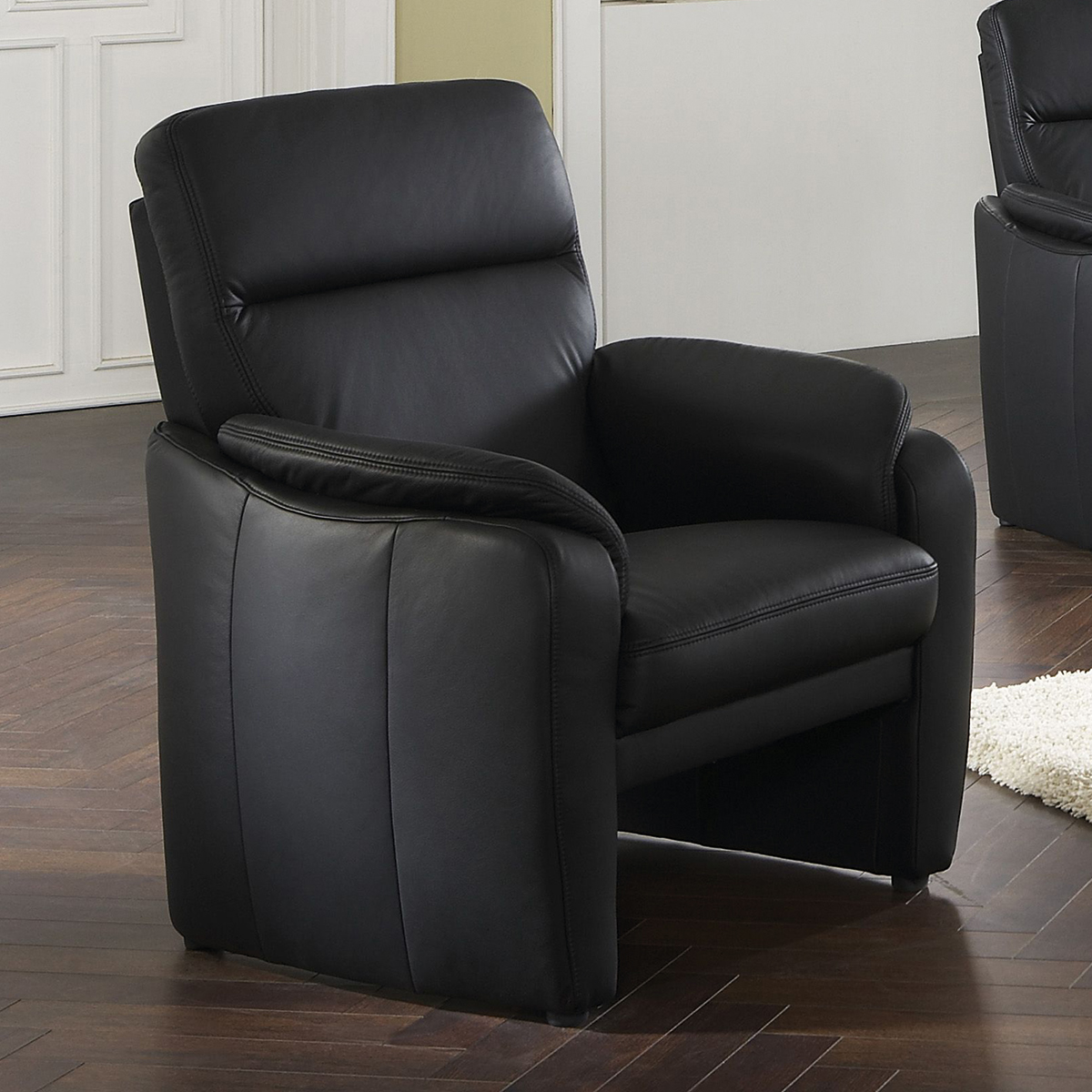 Sessel in Leder schwarz