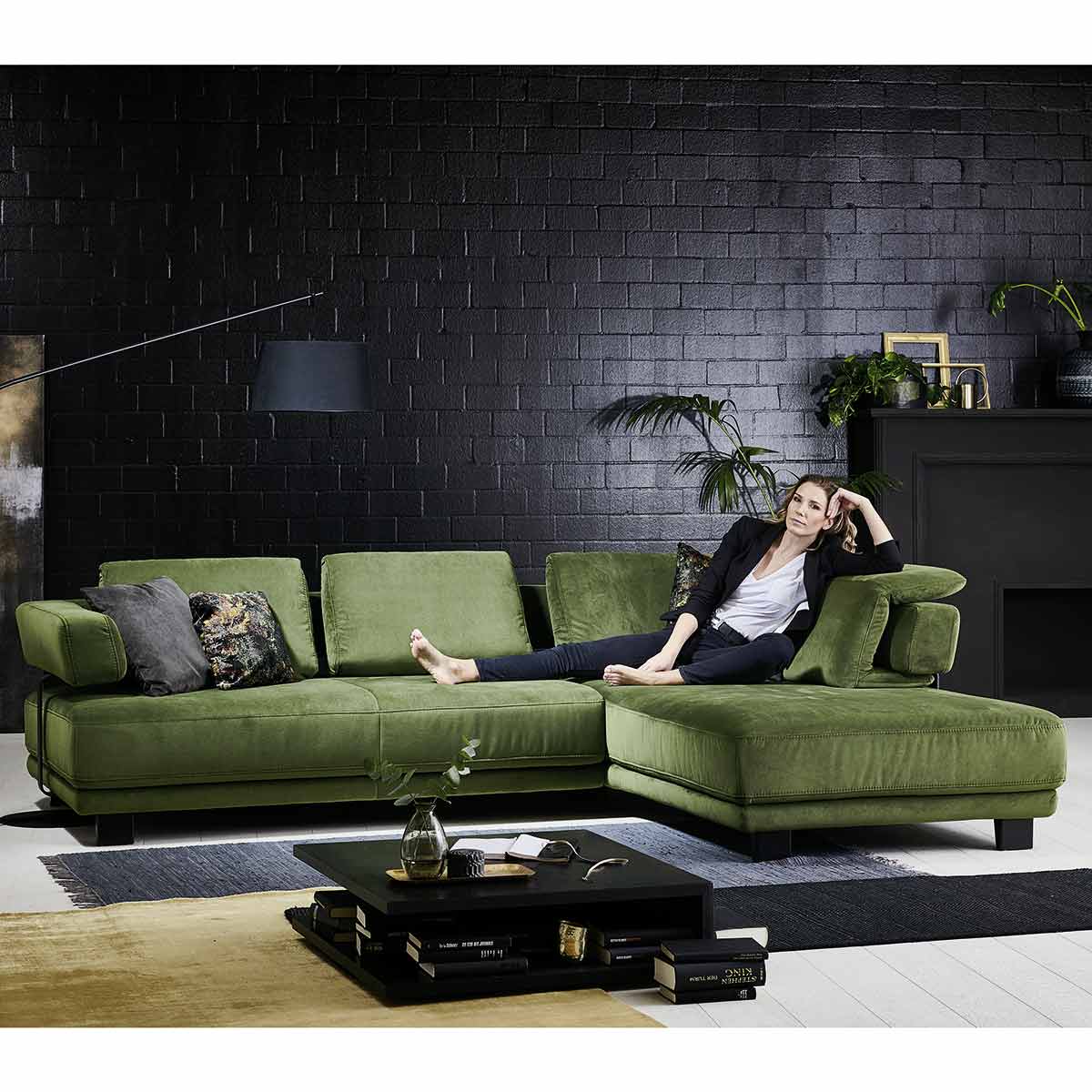 Polsterecke in Stoff green