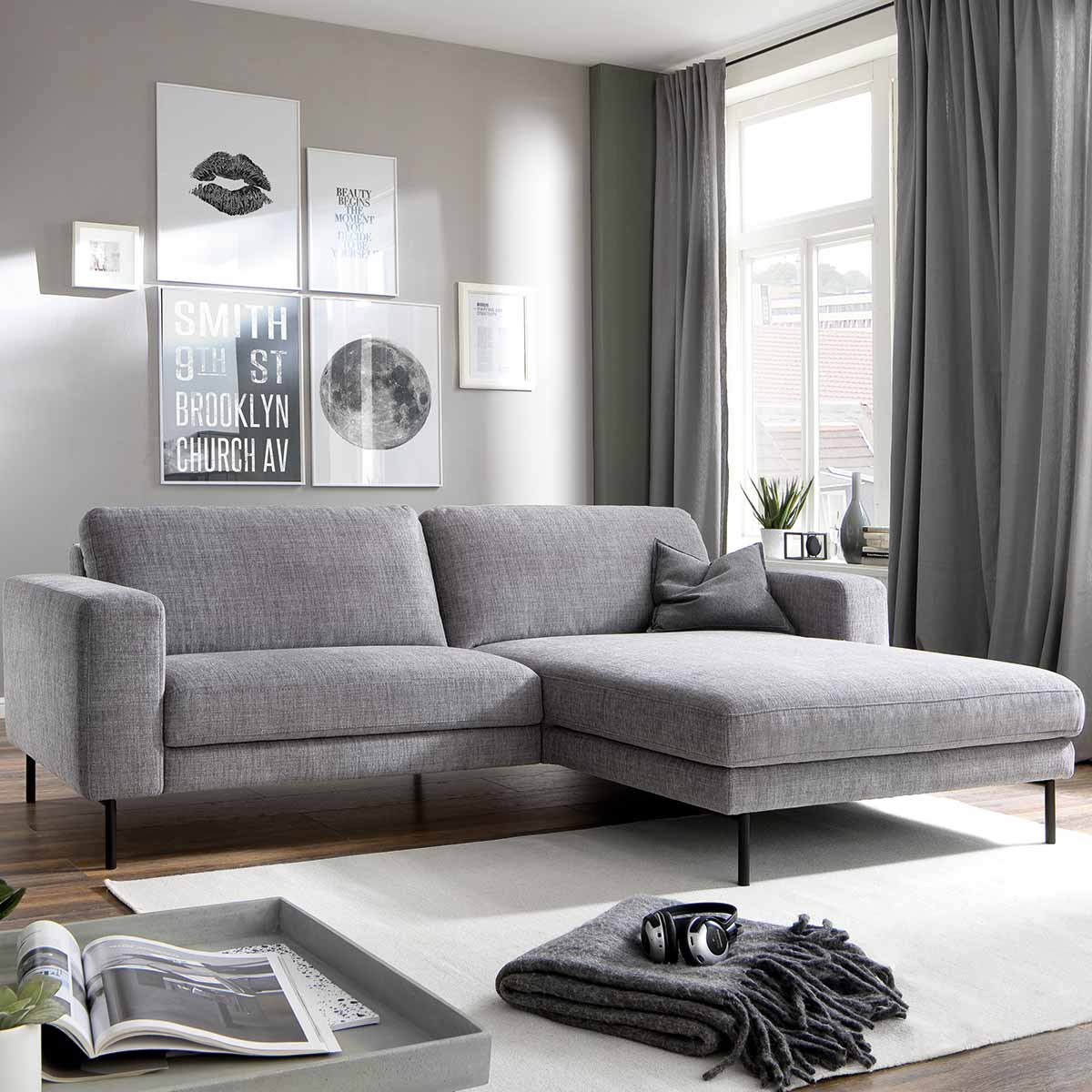 Polsterecke in Stoff grey