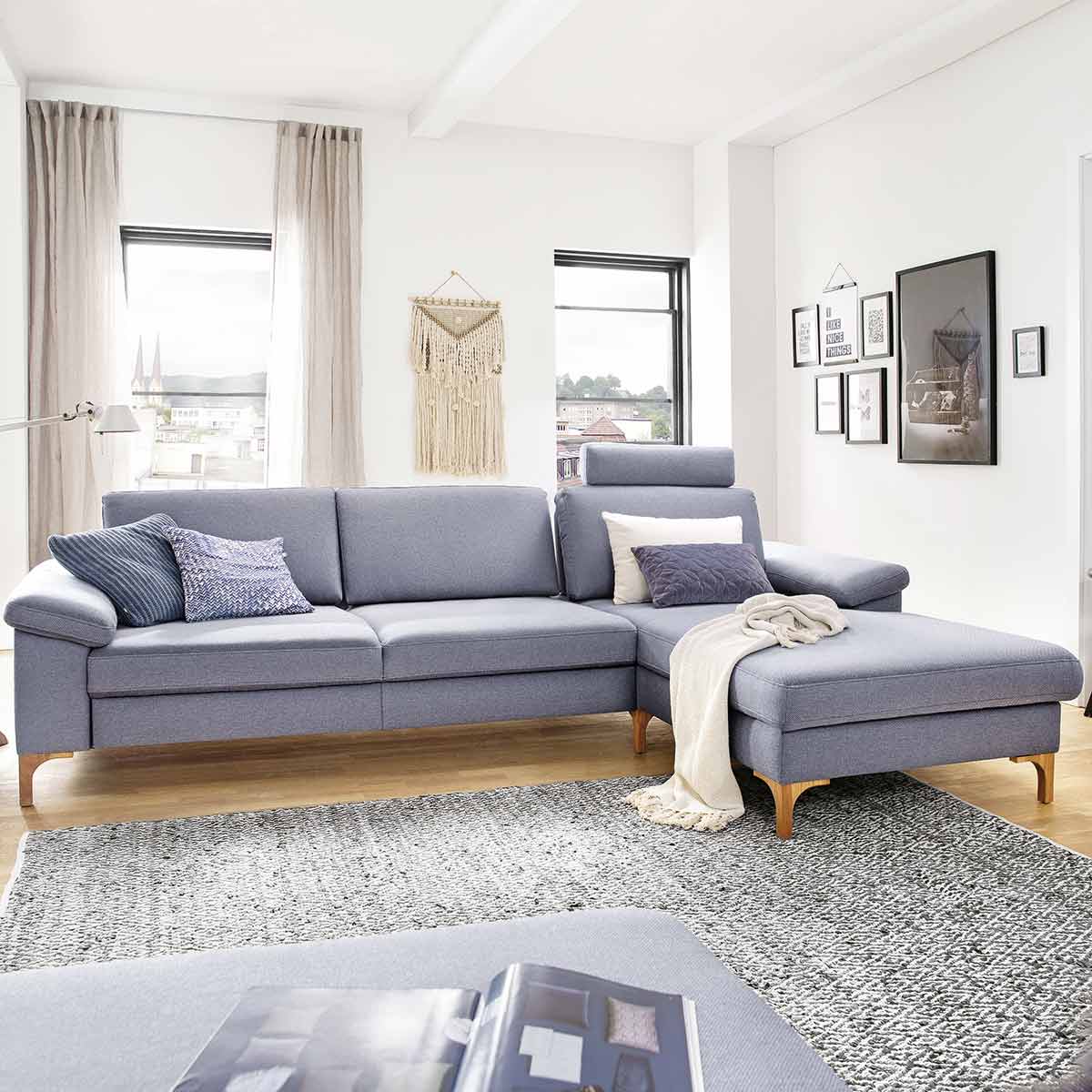 Polsterecke inkl. Kopfstütze light grey