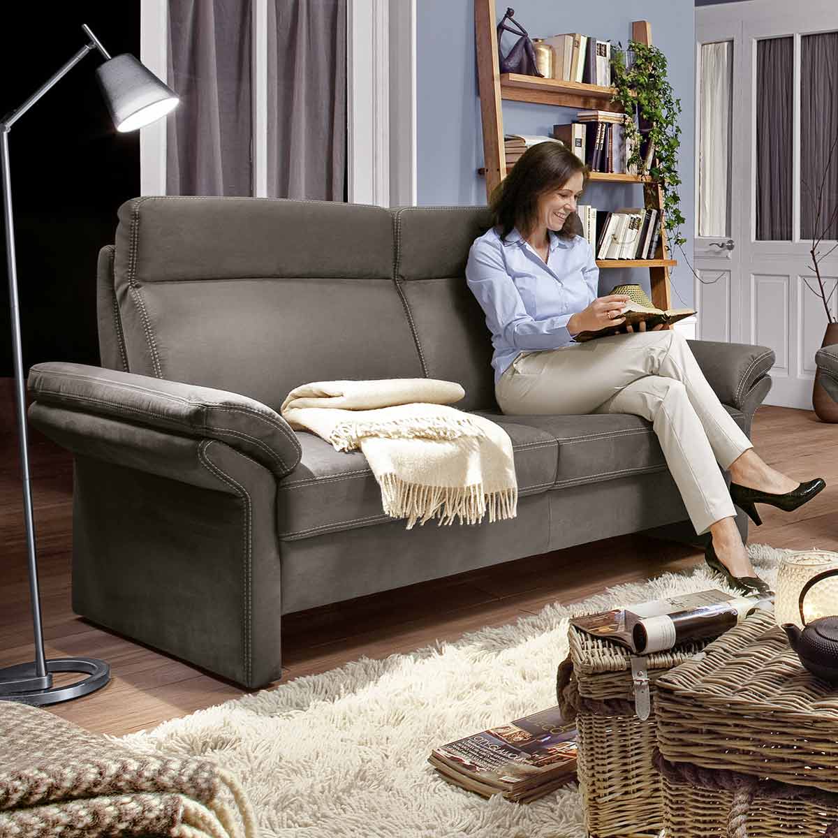 Sofa 2-Sitzer in Stoff taupe