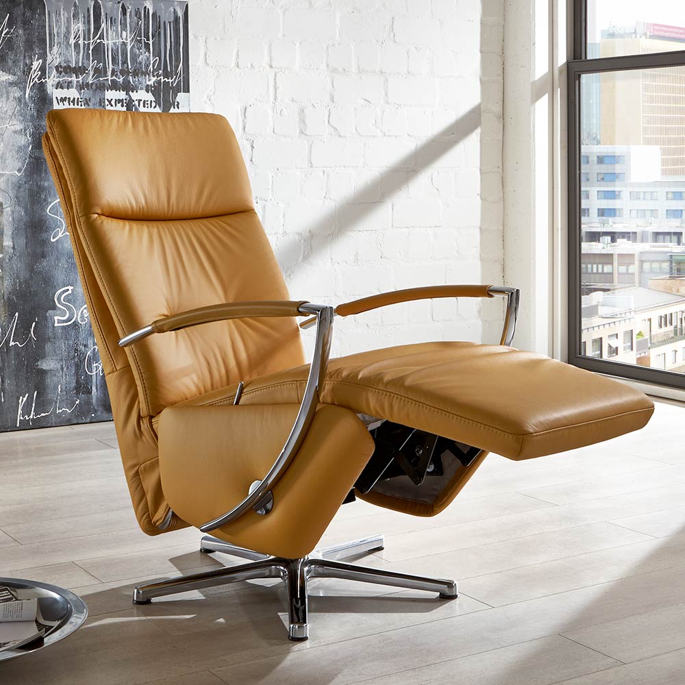 Relaxsessel Vita-Style in Leder gelb
