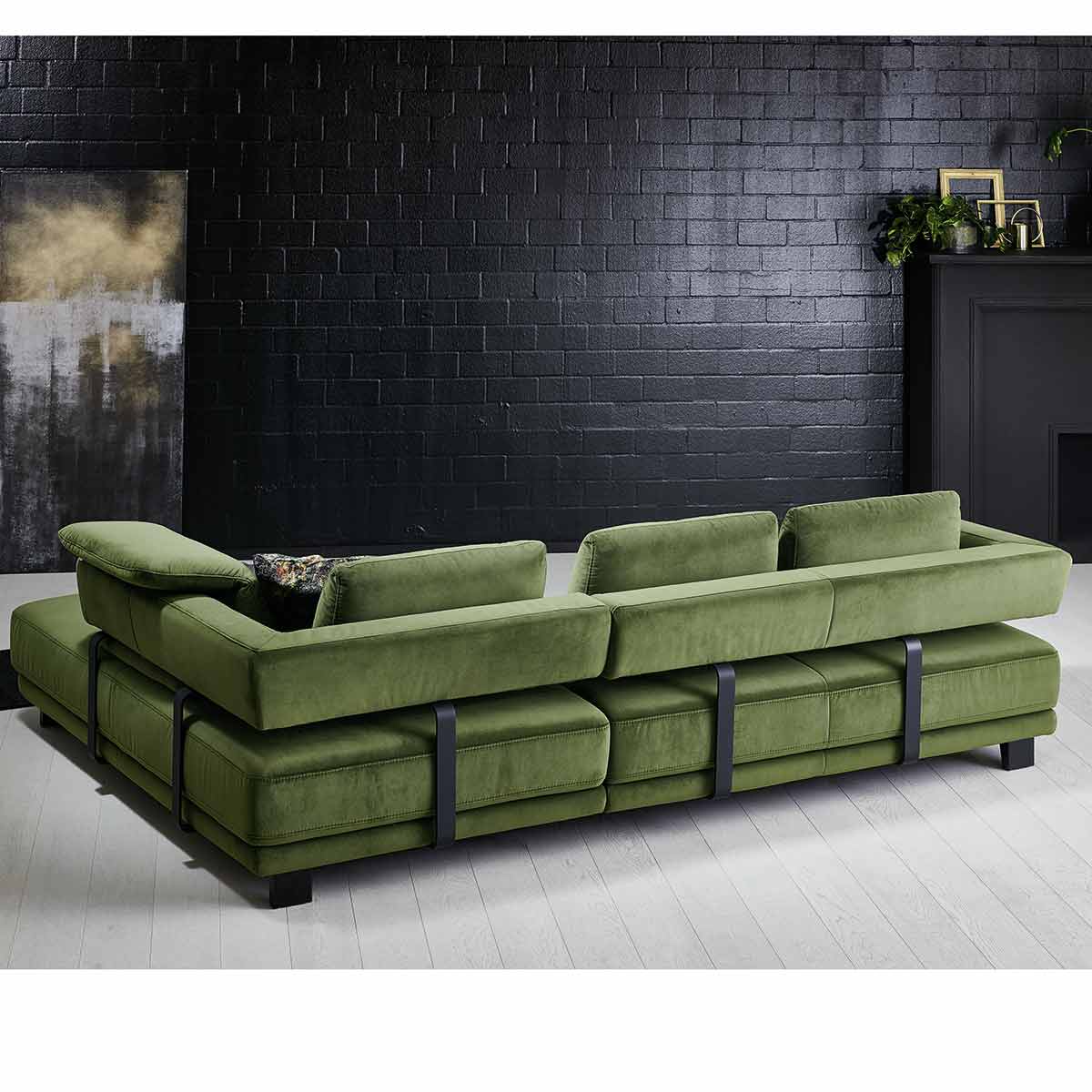 Polsterecke in Stoff green