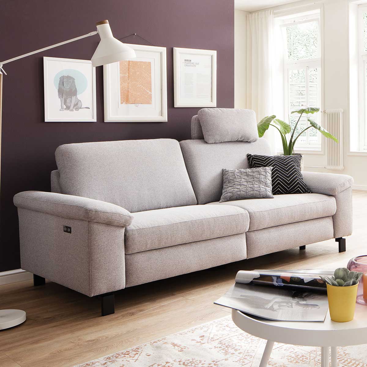 Sofa 2,5-Sitzer in Stoff grau