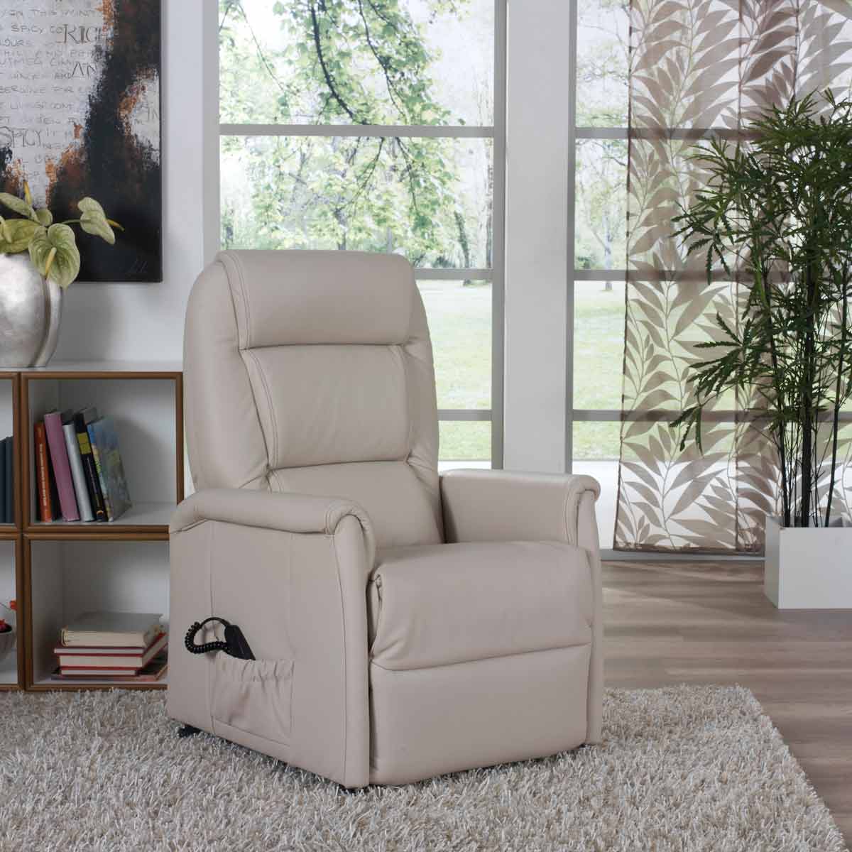 Sessel Leder beige groß