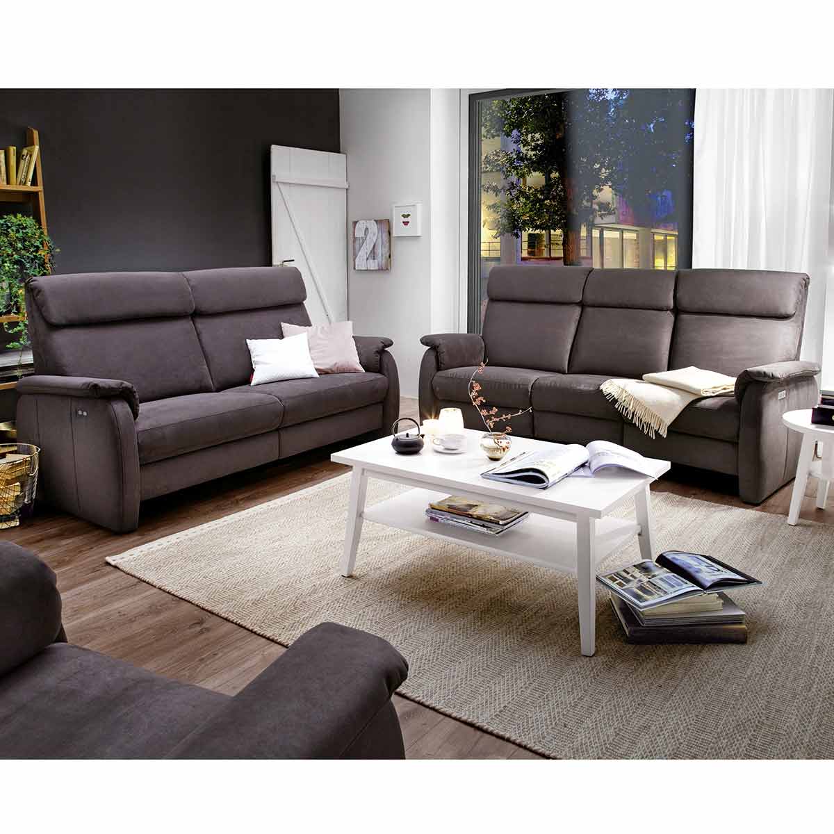 Sofa 3-Sitzer FL706 in Stoff anthrazit