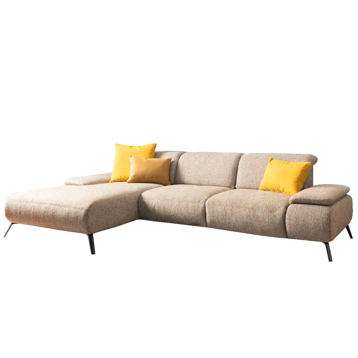 Ecksofa modern Stoff beige