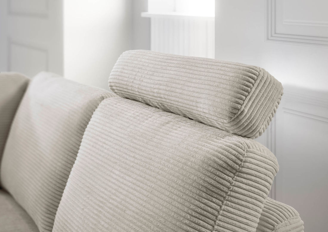 Ecksofa in Cord Creme