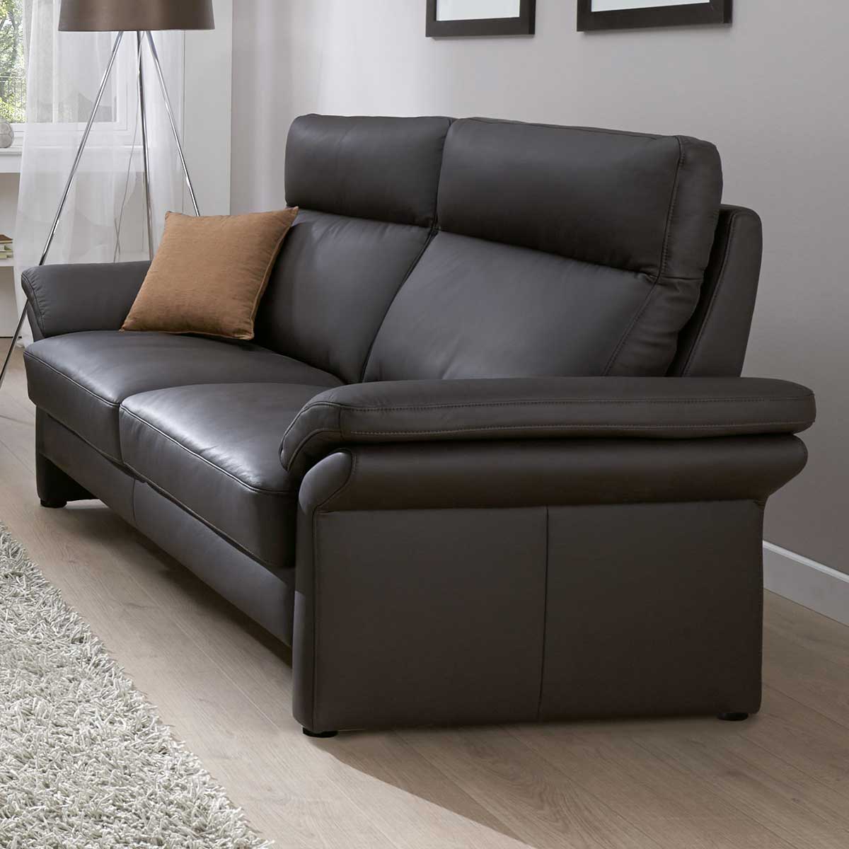 Sofa 2,5-Sitzer in Leder anthrazit
