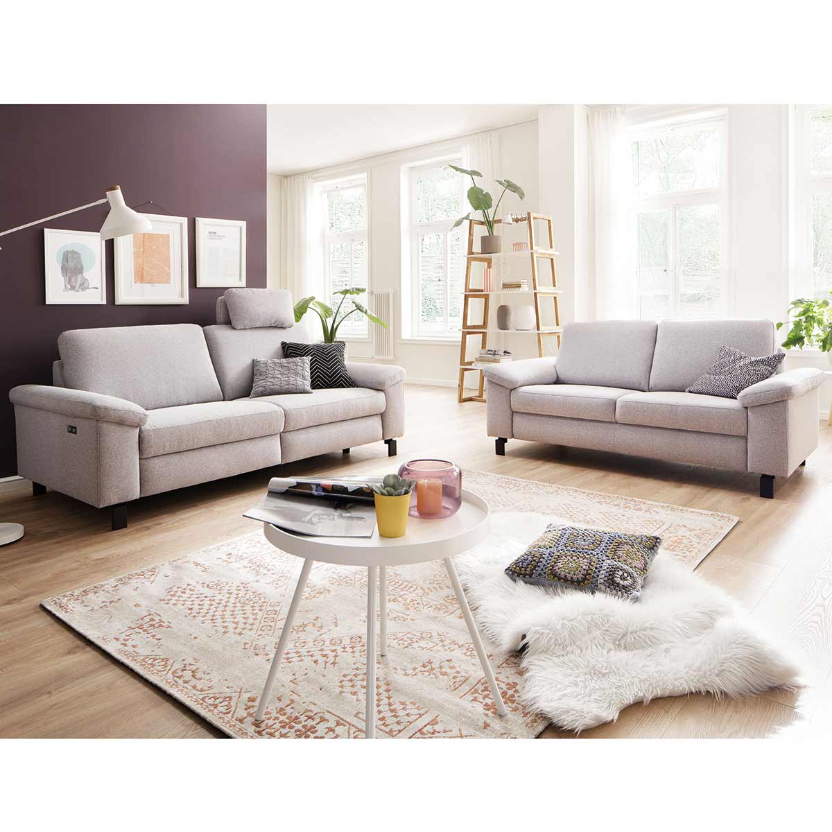 Sofa 2,5-Sitzer in Stoff grau