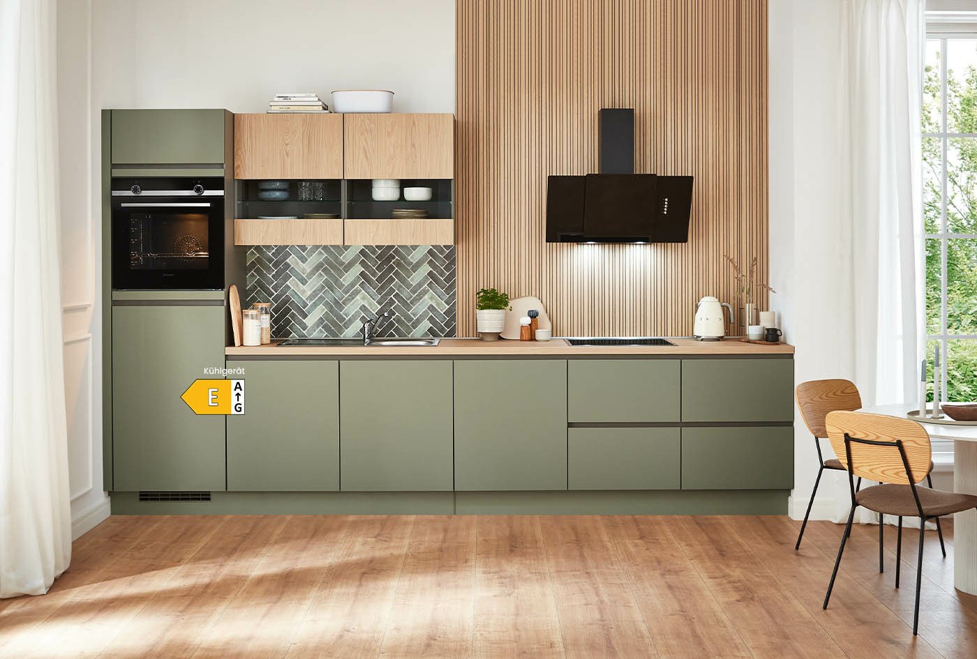 Prisma moderne Küchenzeile Olive