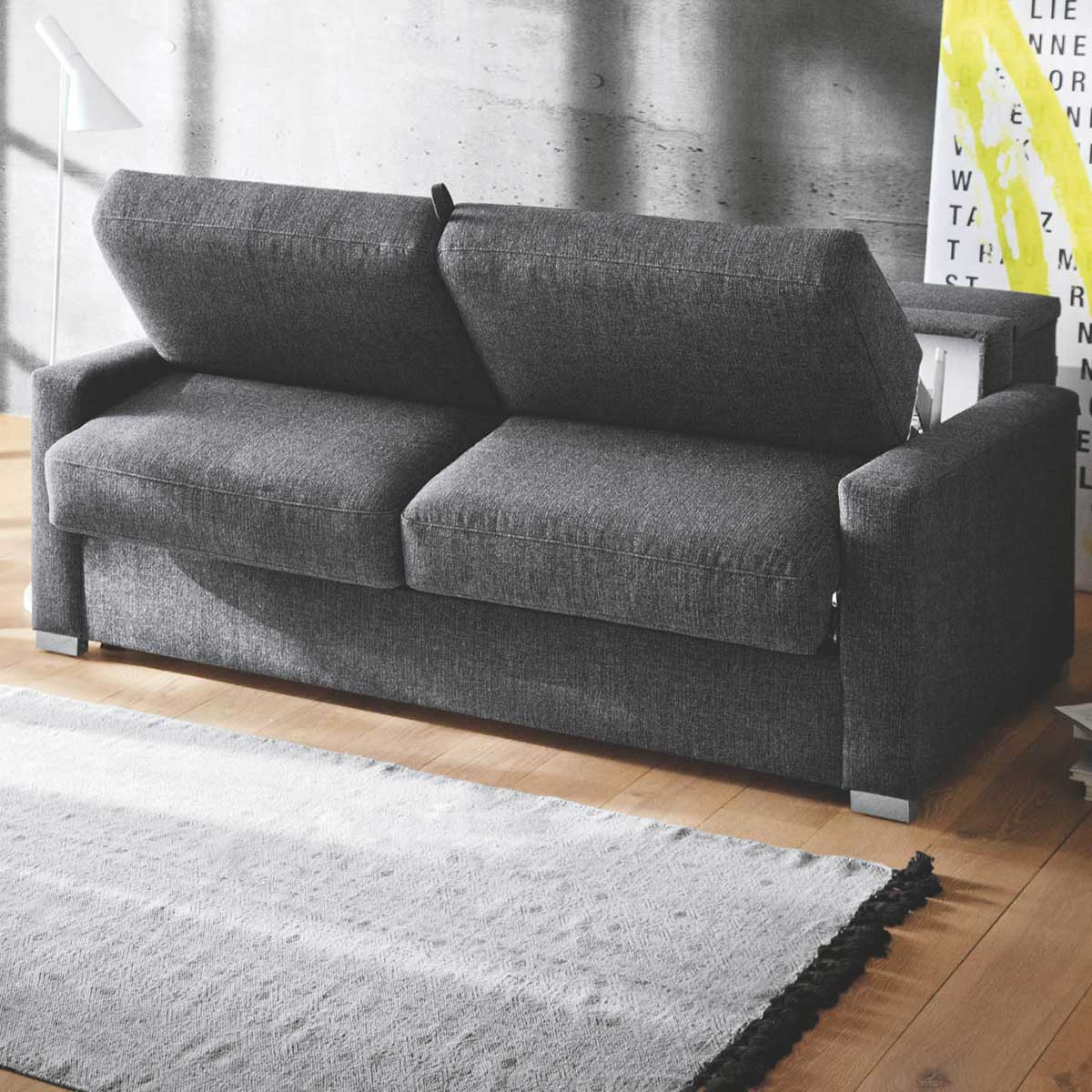 Schlafsofa in Stoff anthrazit