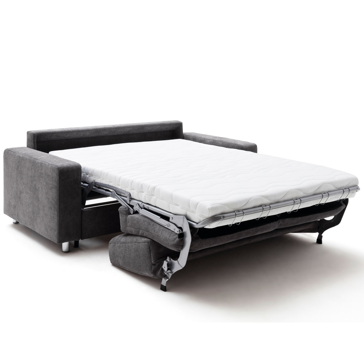 2-Sitzer in Stoff dunkelgrau - Komfort-Dauerschlafsofa