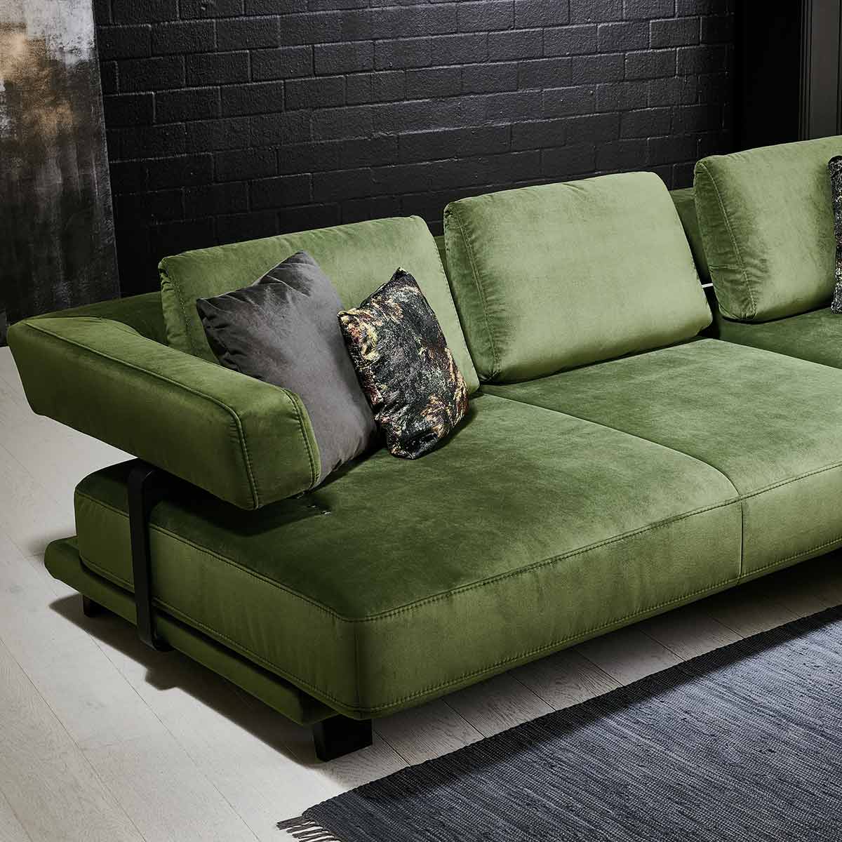 Polsterecke in Stoff green
