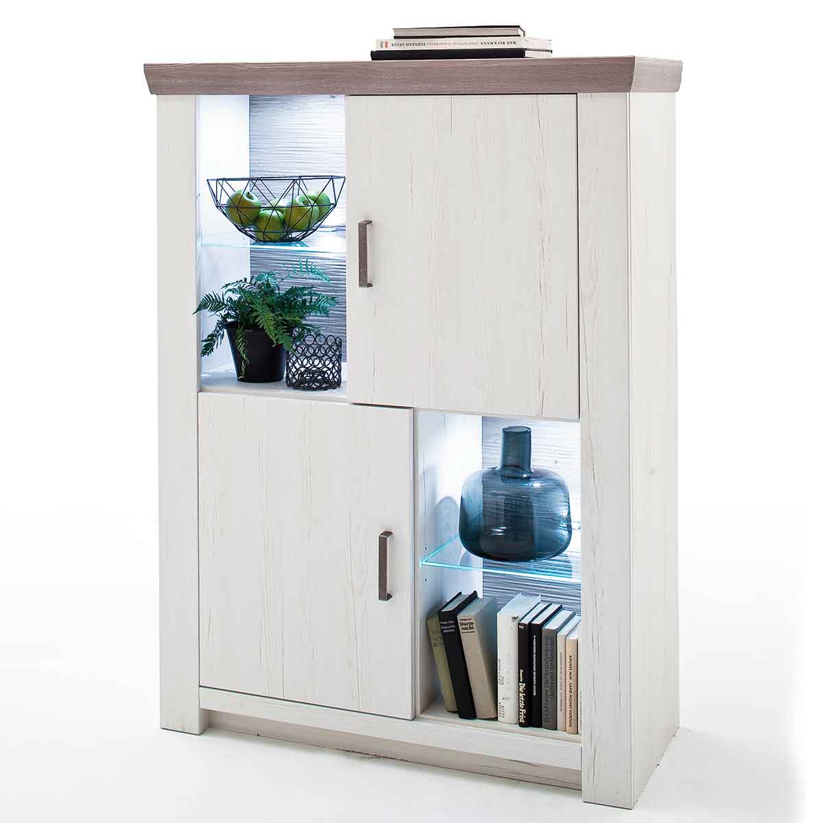 Kombi-Highboard in weißer Pinie NB