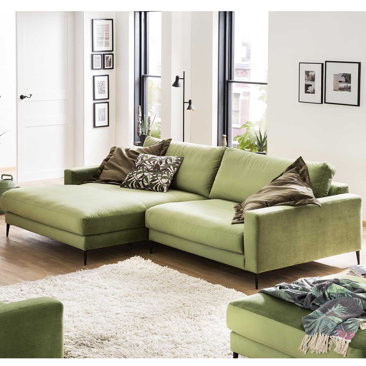 Polsterecke in Stoff green