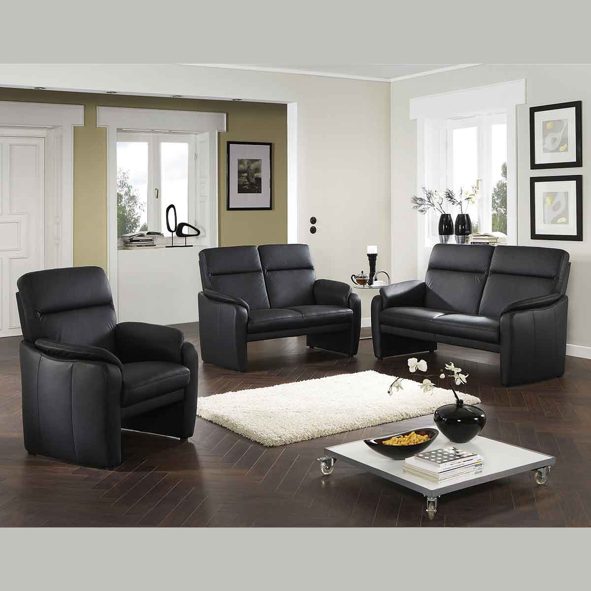 Sessel in Leder schwarz
