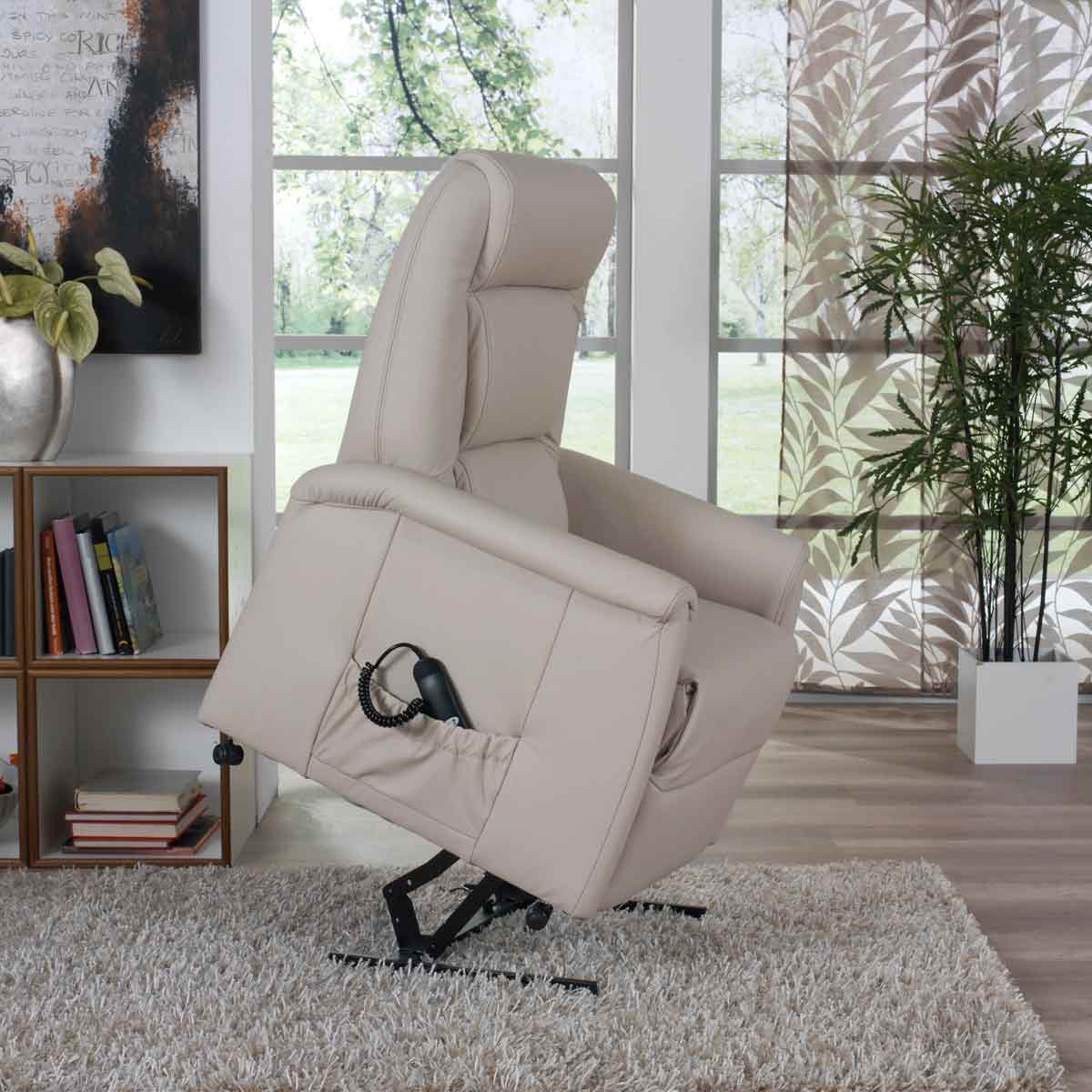 Sessel Leder beige groß