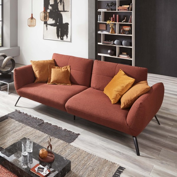 Big-Sofa in Bezug Stoff rost
